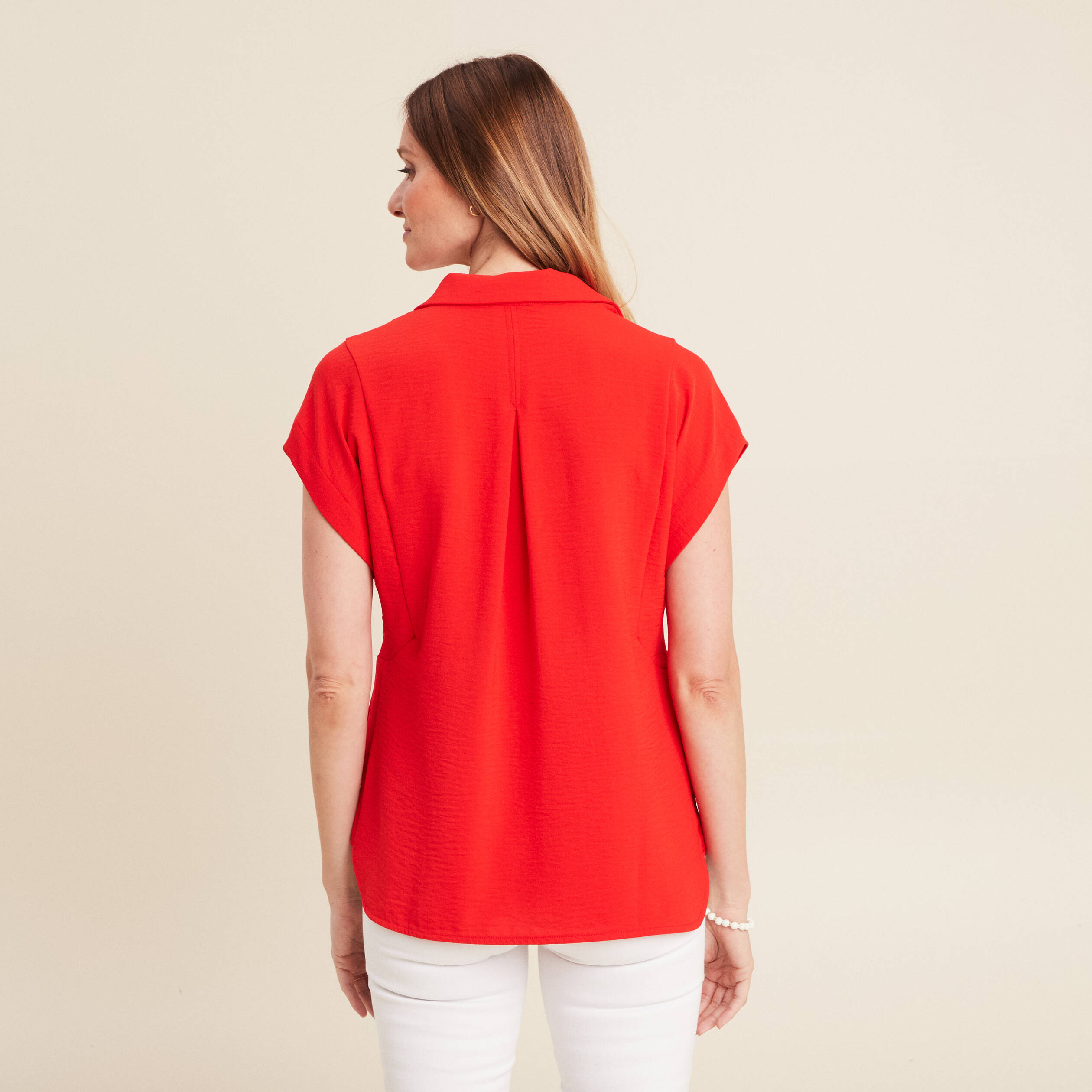 Blouse manches courtes rouge femme