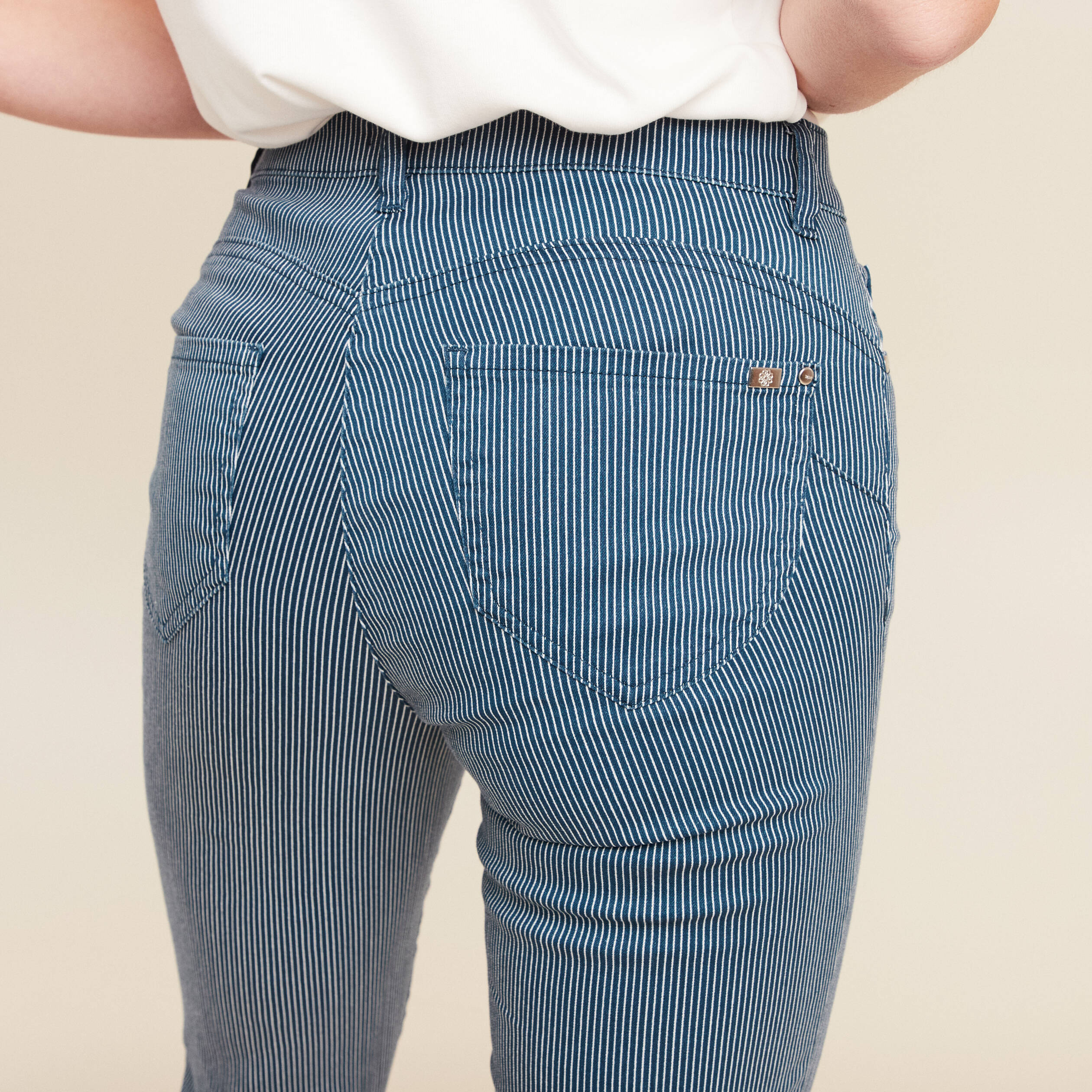 Pantalon magique Le L&eacute;ger coupe droite bleu marine femme