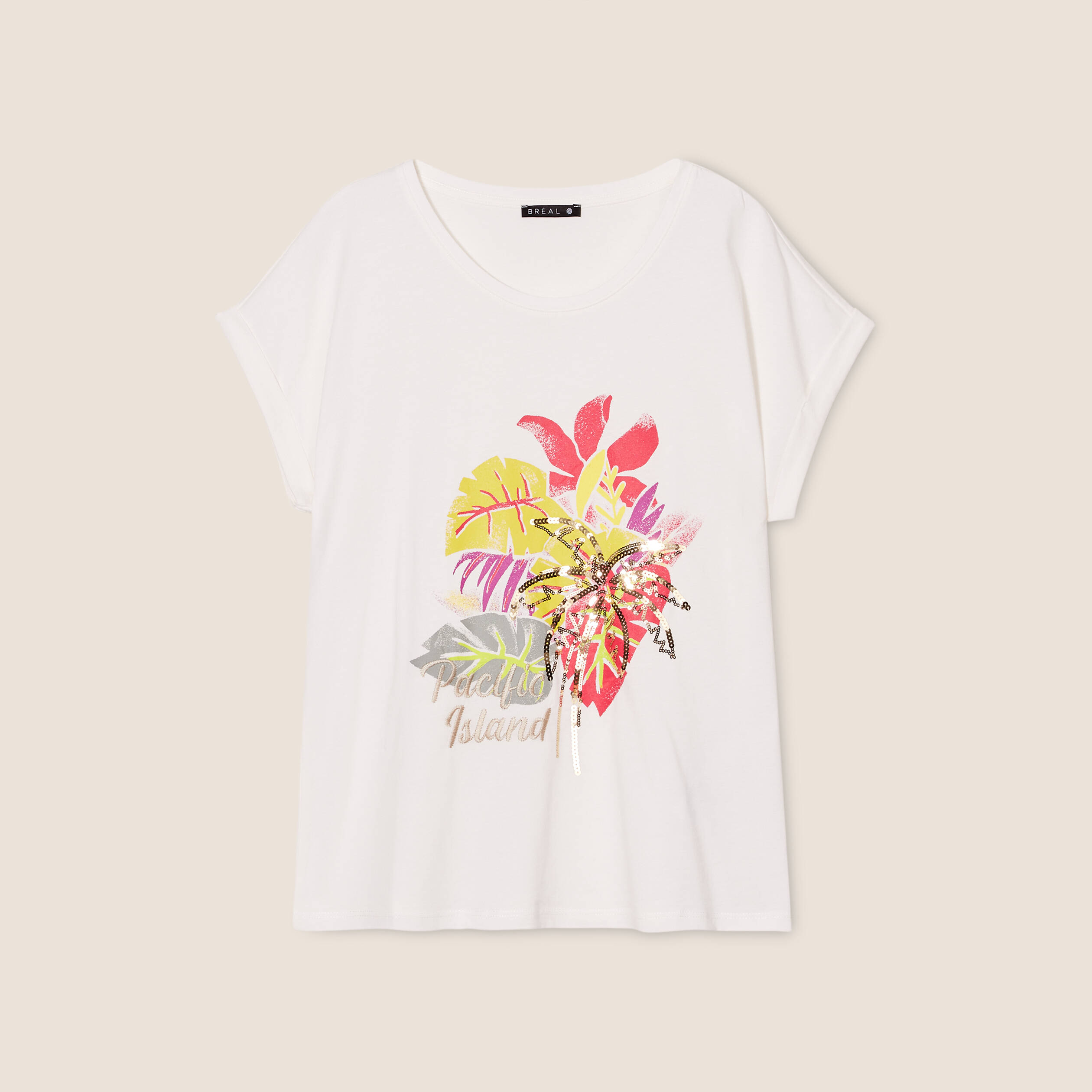 t shirt manches courtes ecru femme T-shirt manches courtes ecru femme
