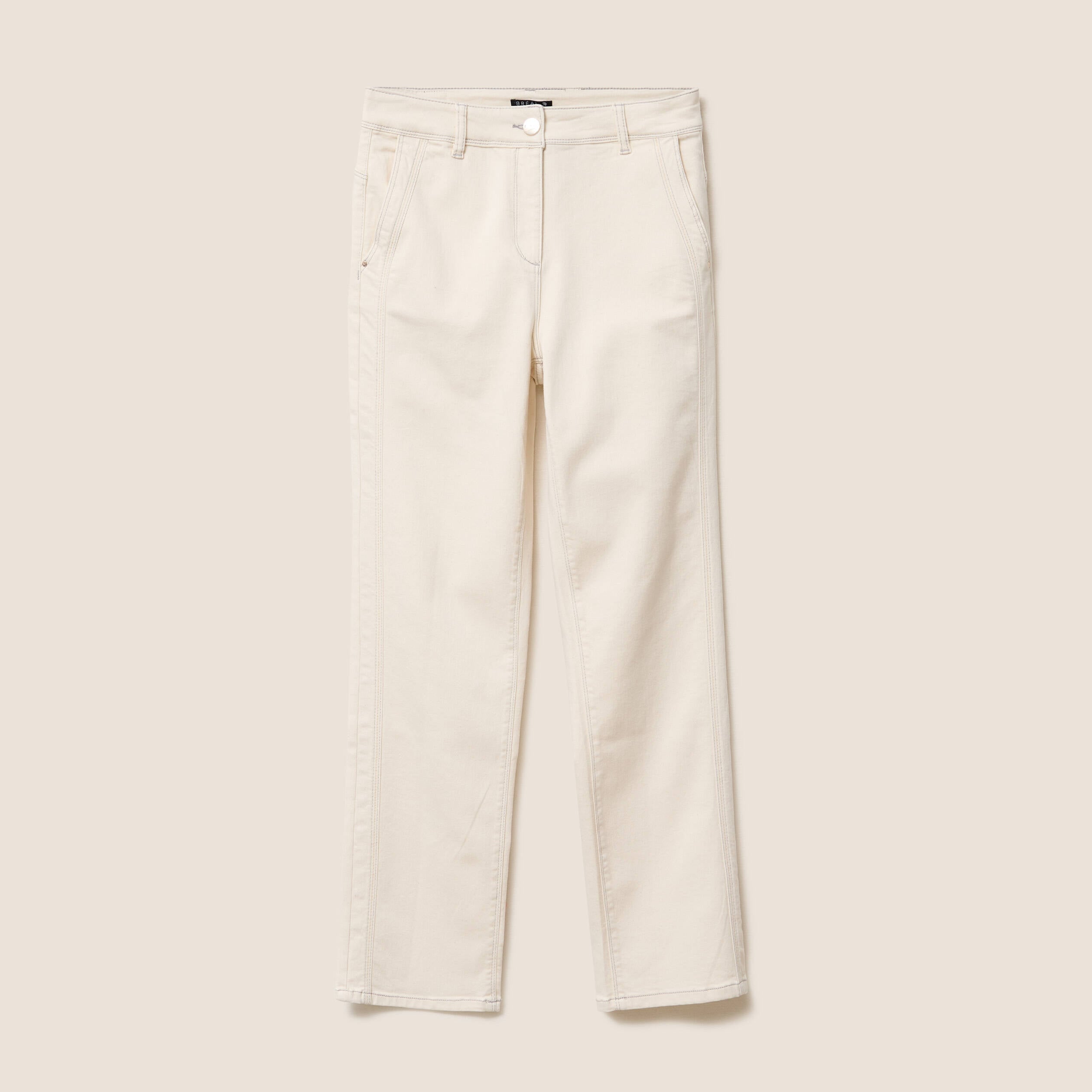 Jean taille haute sable femme