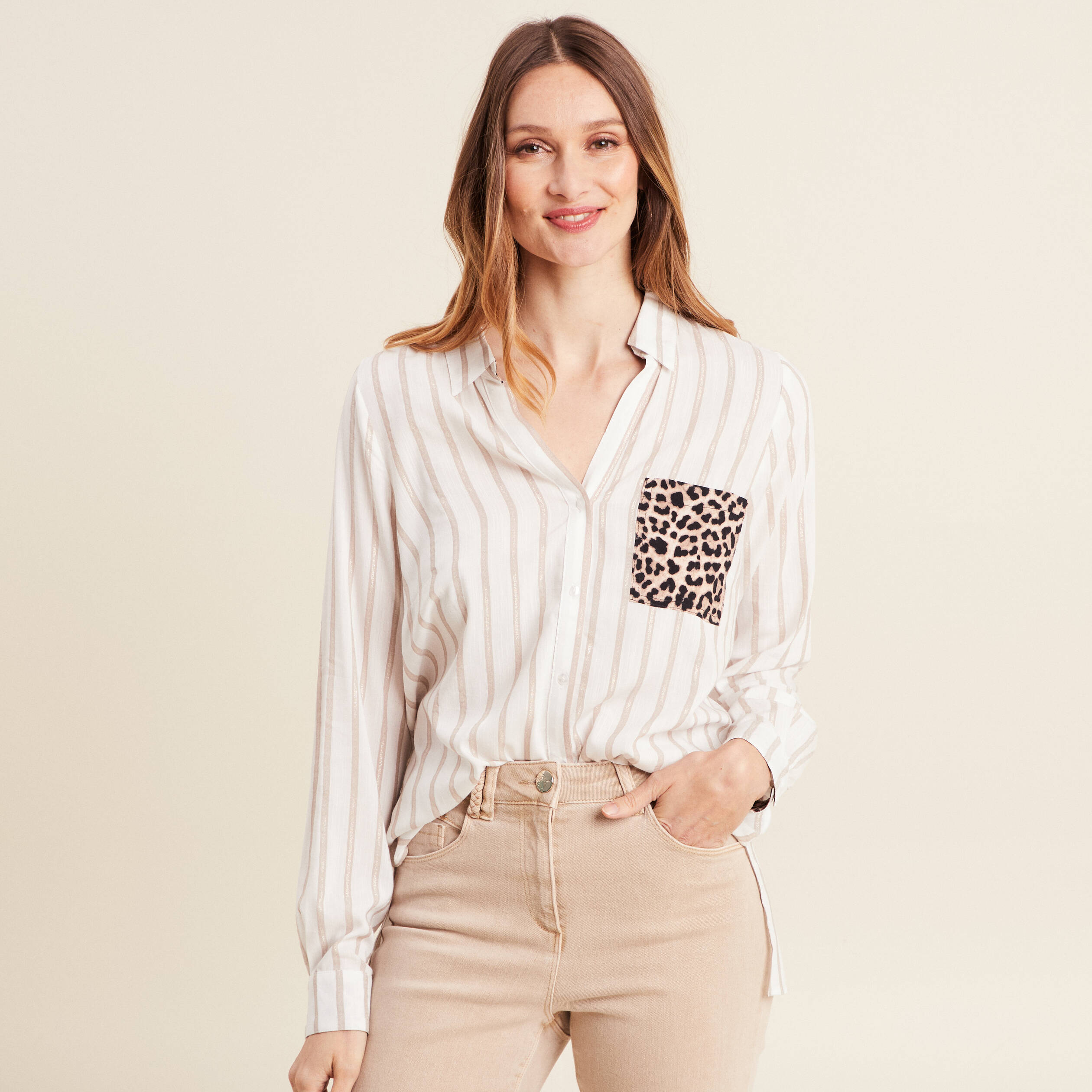 Chemise manches longues blanc femme