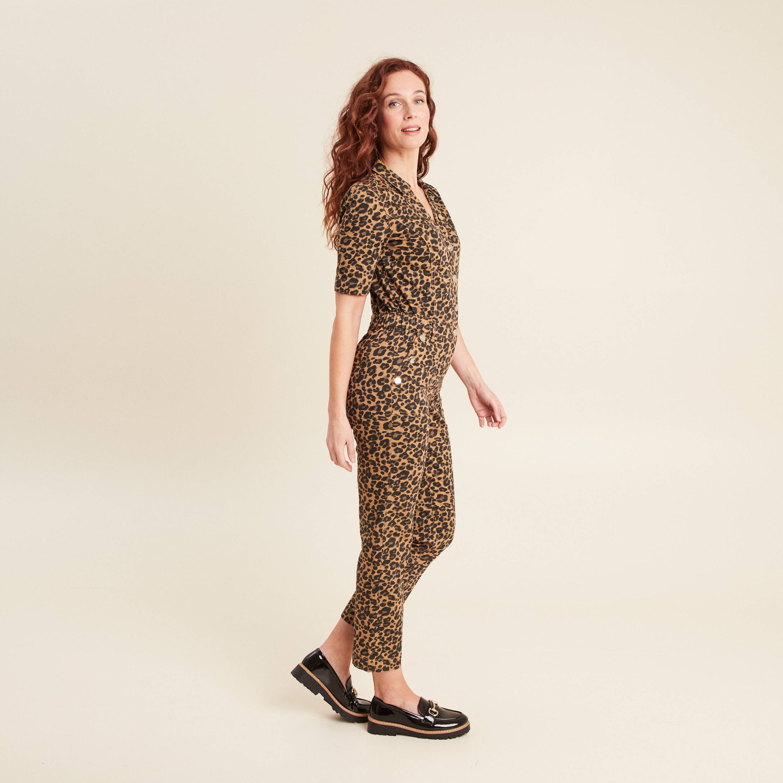 Combinaison pantalon &agrave; pont marron femme