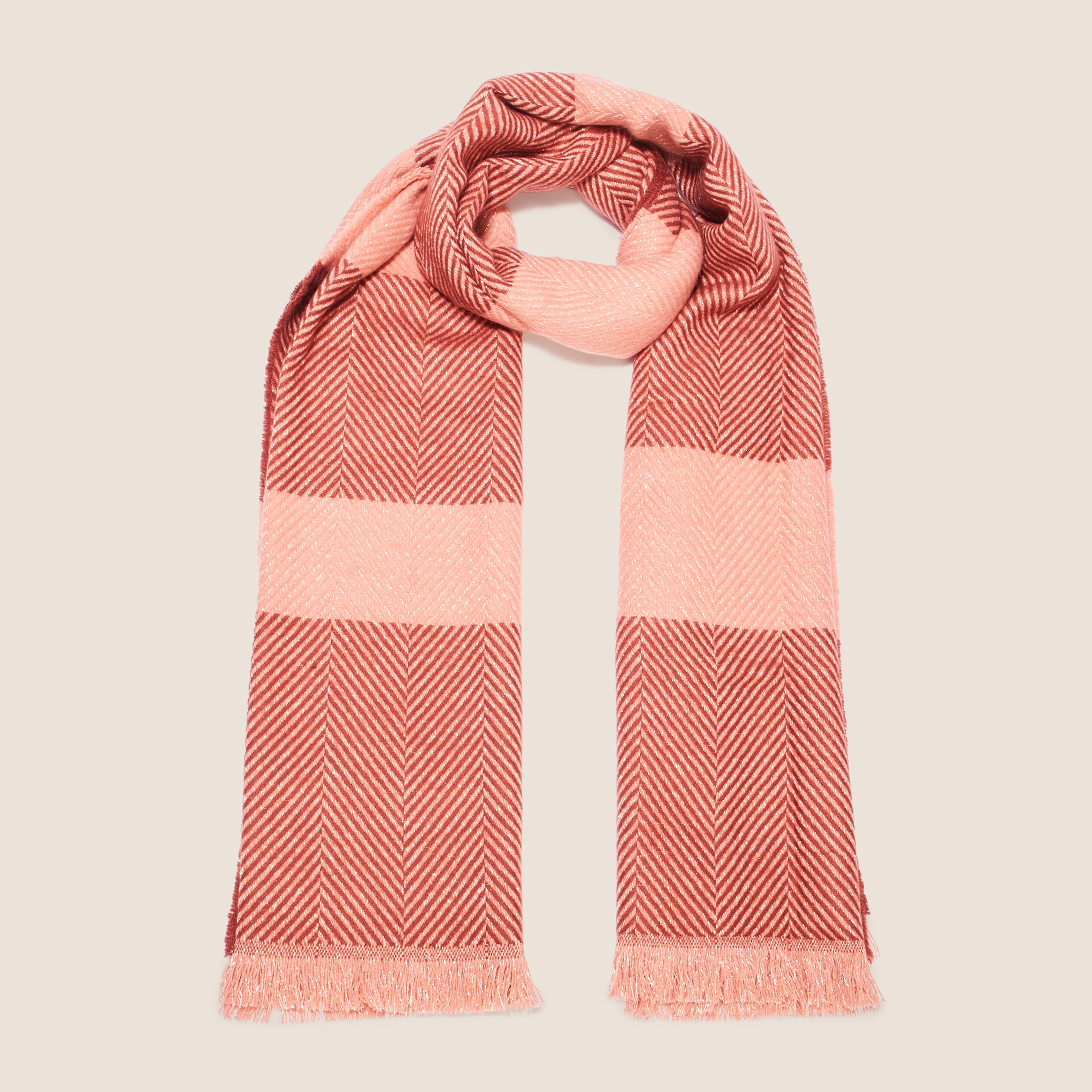 Écharpe vieux rose femme