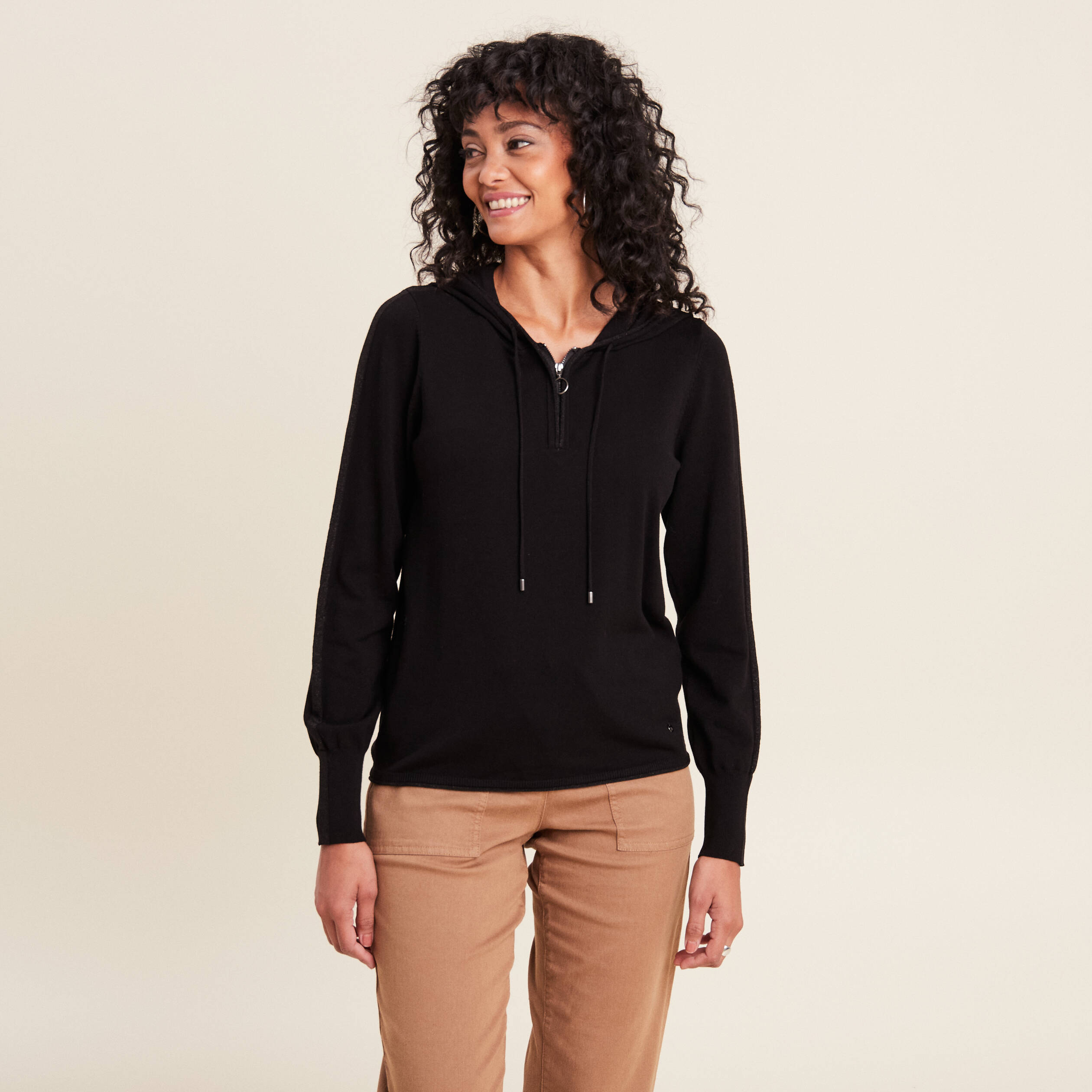 Sweat manches longues Femme Nike W NSW PHNX FLC OS VNECK SWTSH Noir