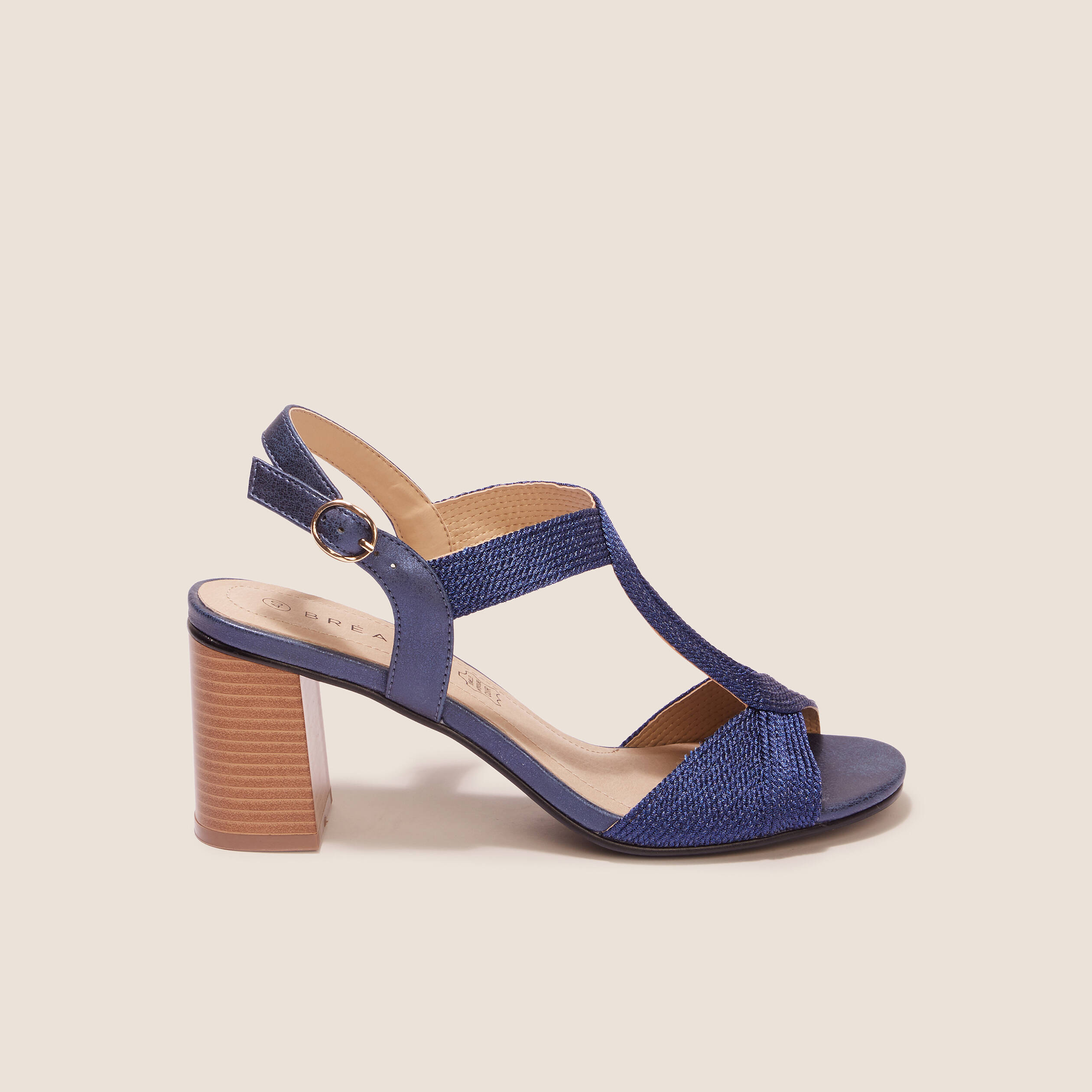 Sandales à talons bottiers bleu marine femme