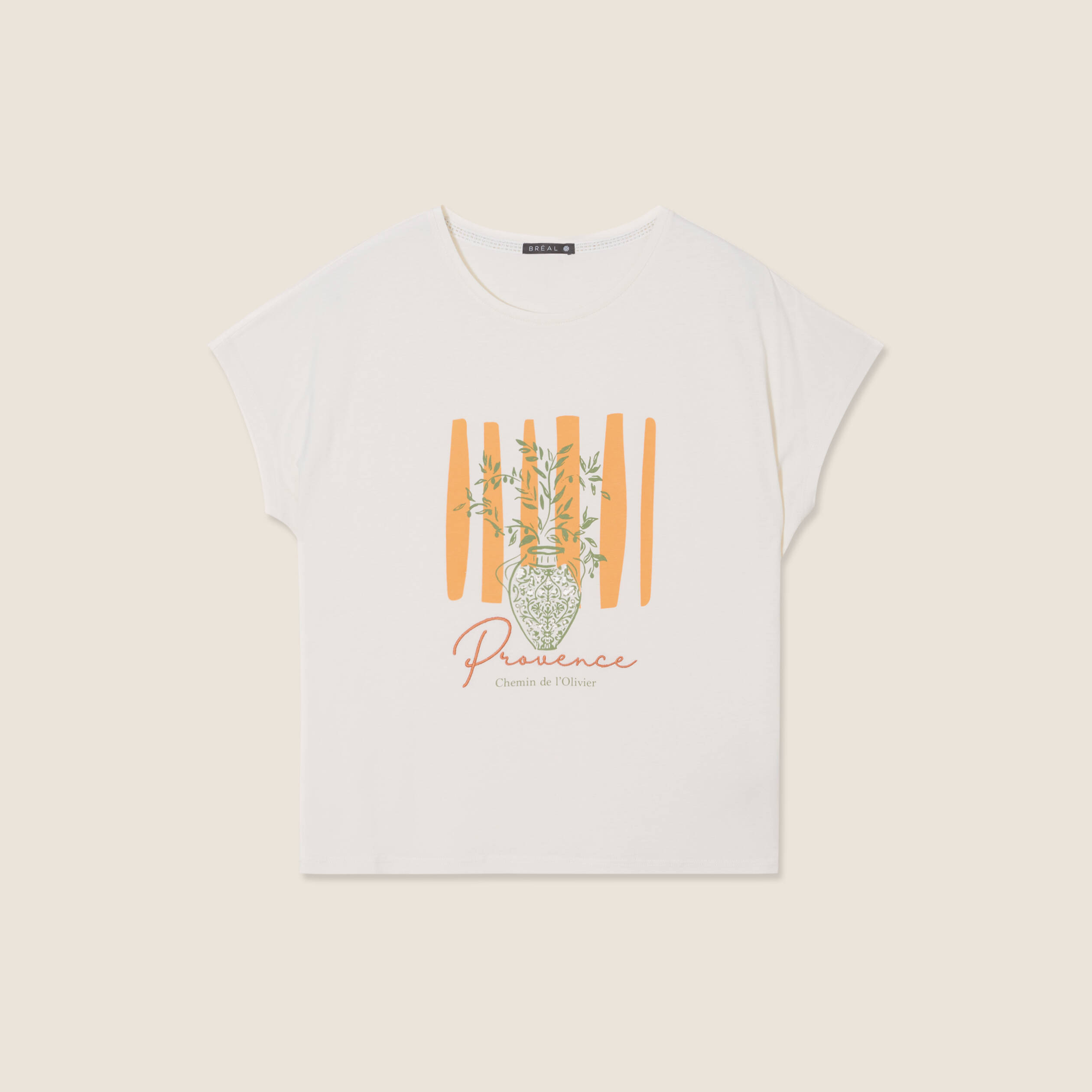 T-shirt manches courtes ecru femme