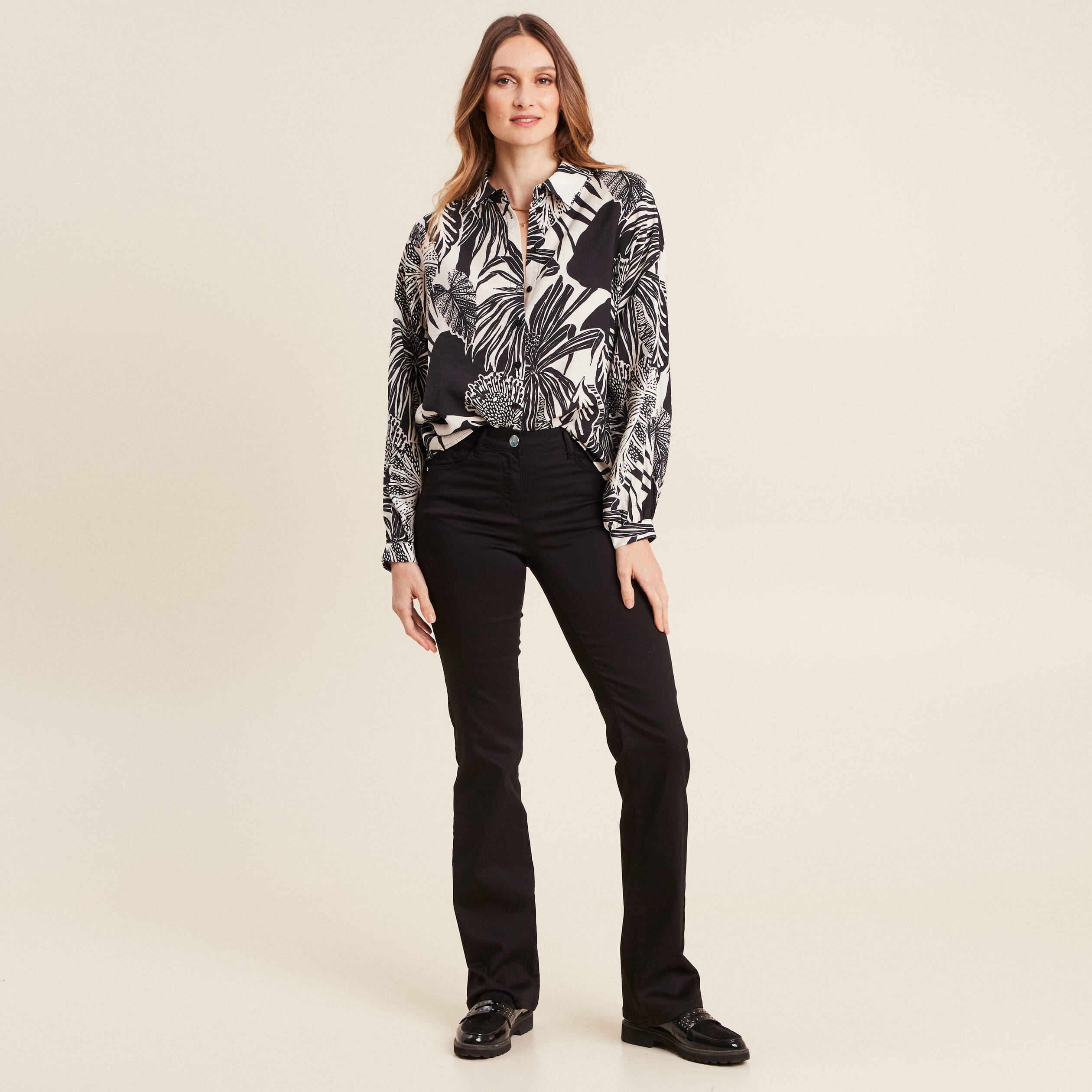 Chemise manches longues blanc femme
