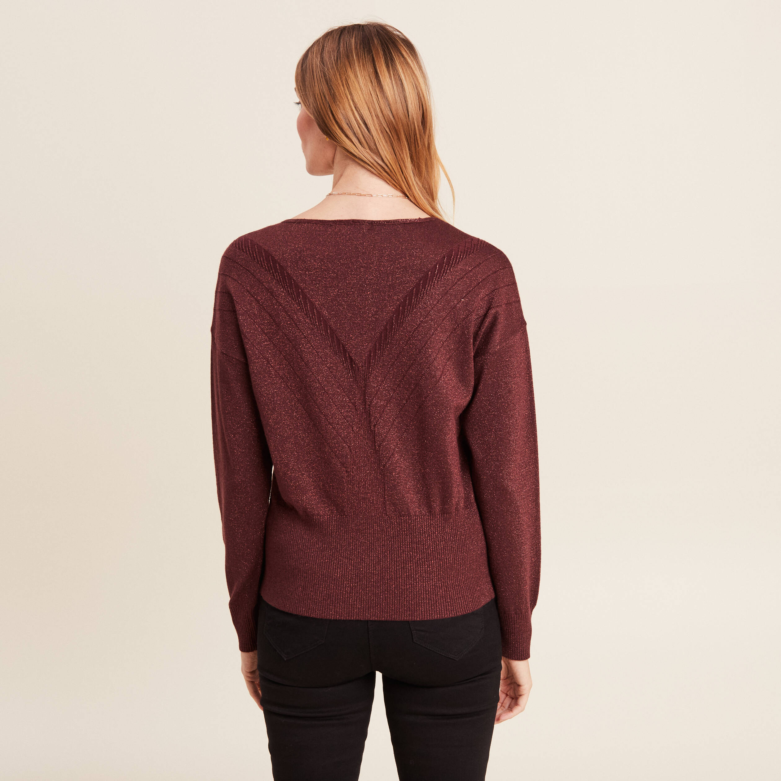 Pull Femme Col V Ample En Polyester - Manches Longues Avec Zip 1/4 - Neuf Avec étiquettes