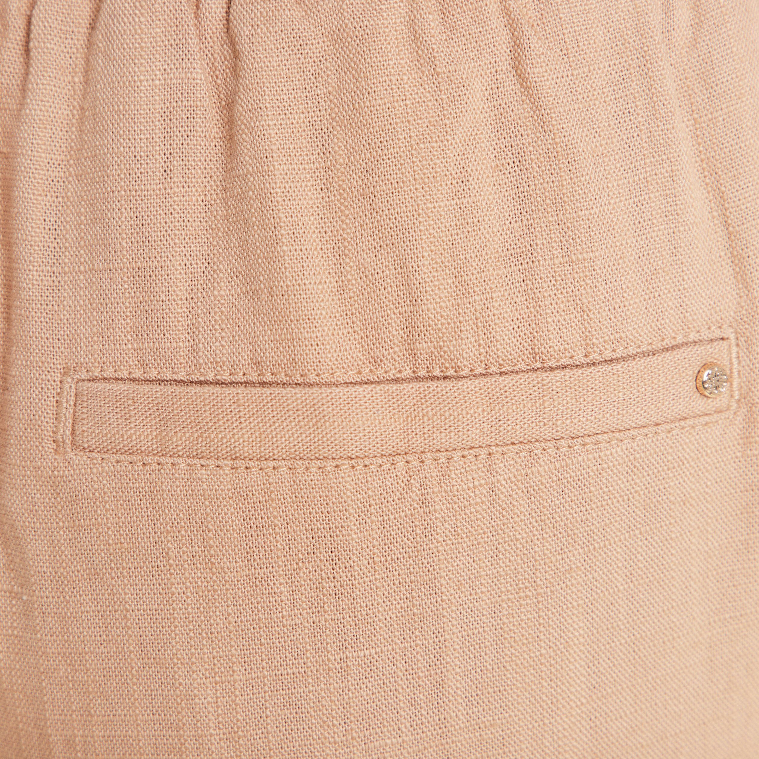 Pantalon large 7/8ème ceinturé sable femme