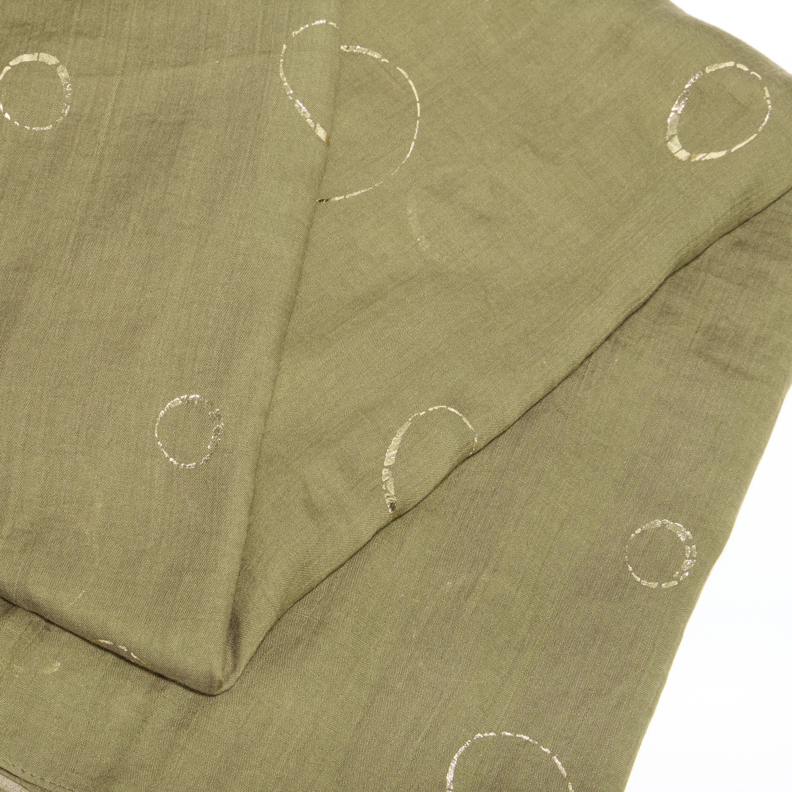 Foulard aspect lin en polyester recycl&eacute; vert kaki femme