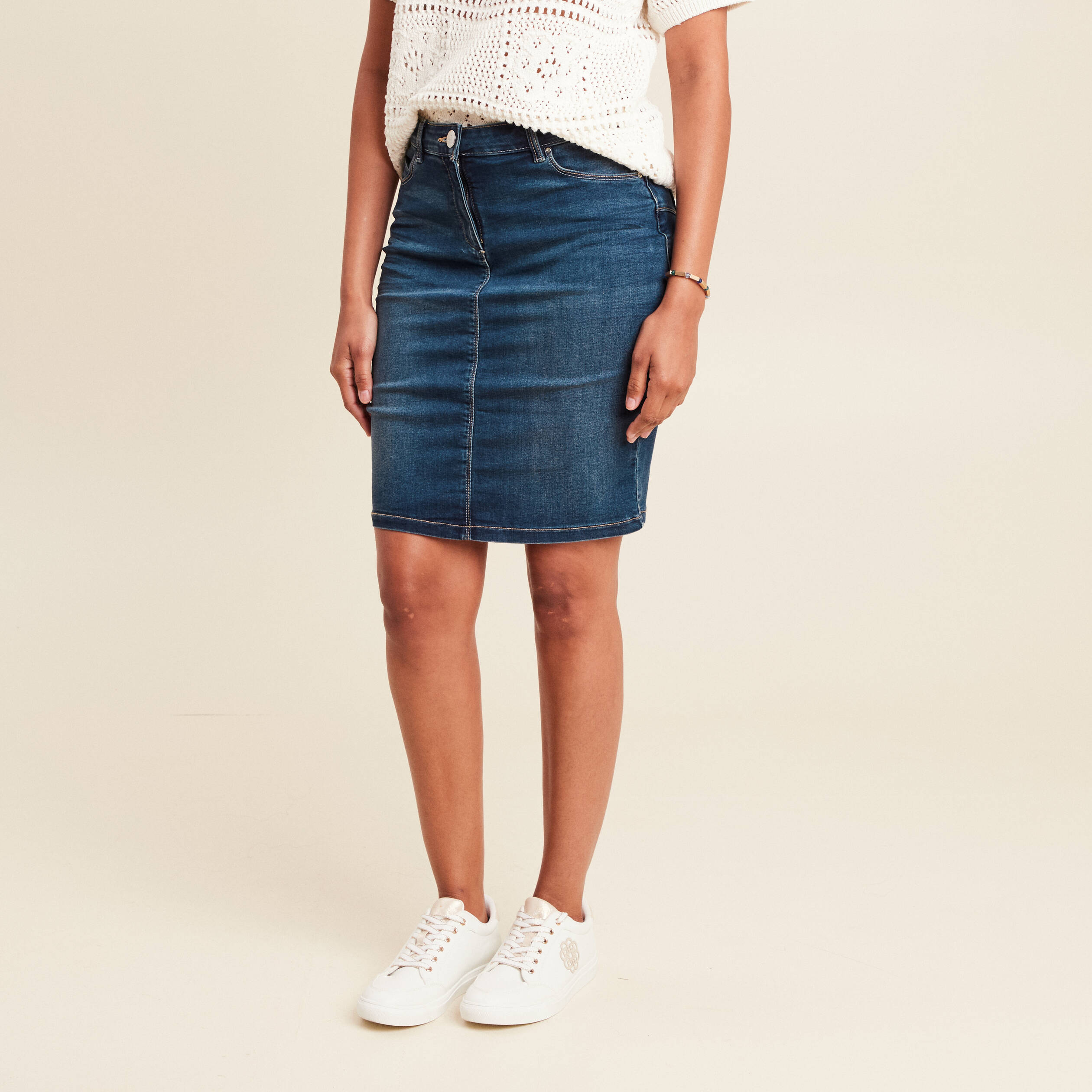 jupe droite denim brut femme Jupe droite denim brut femme