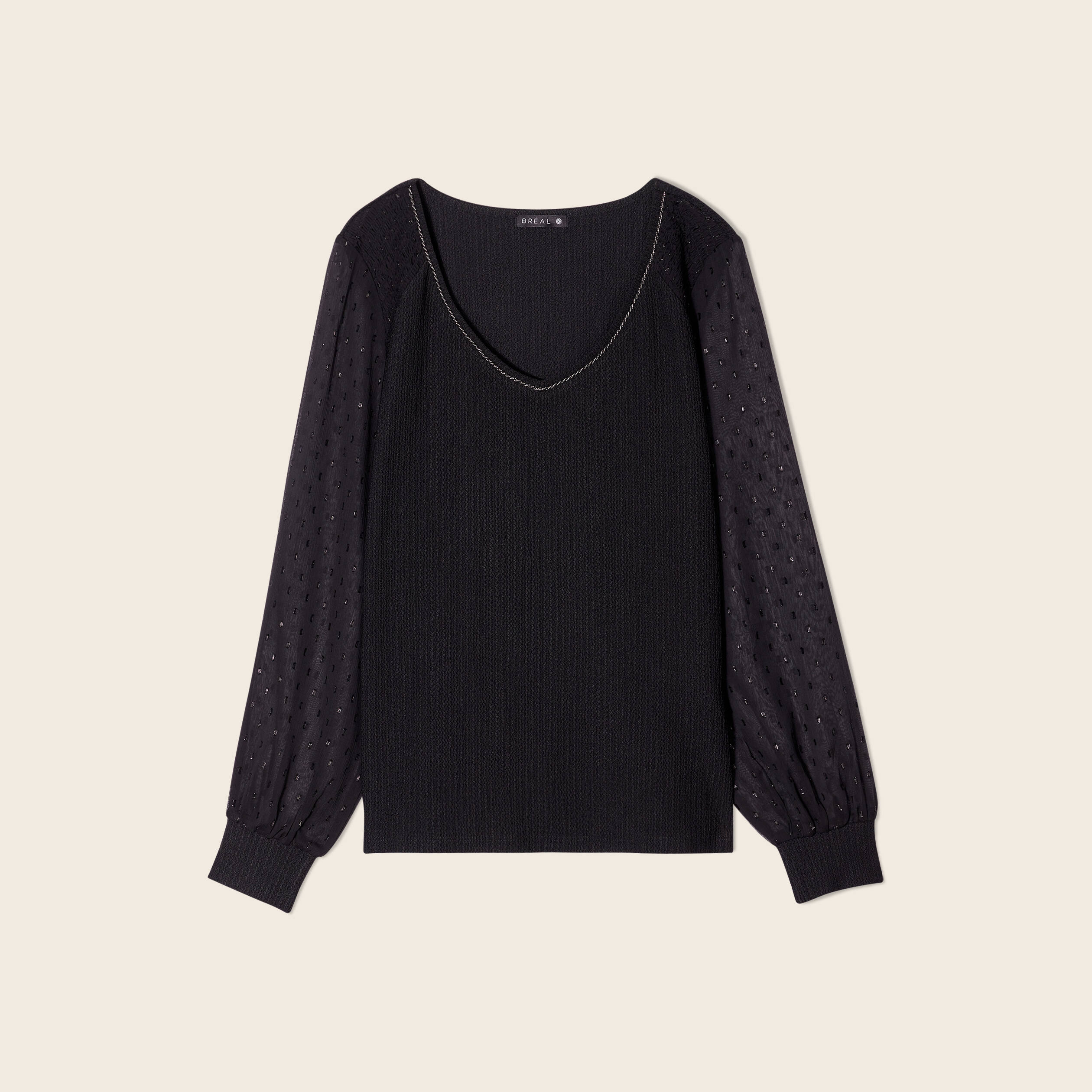 T-shirt manches longues noir femme