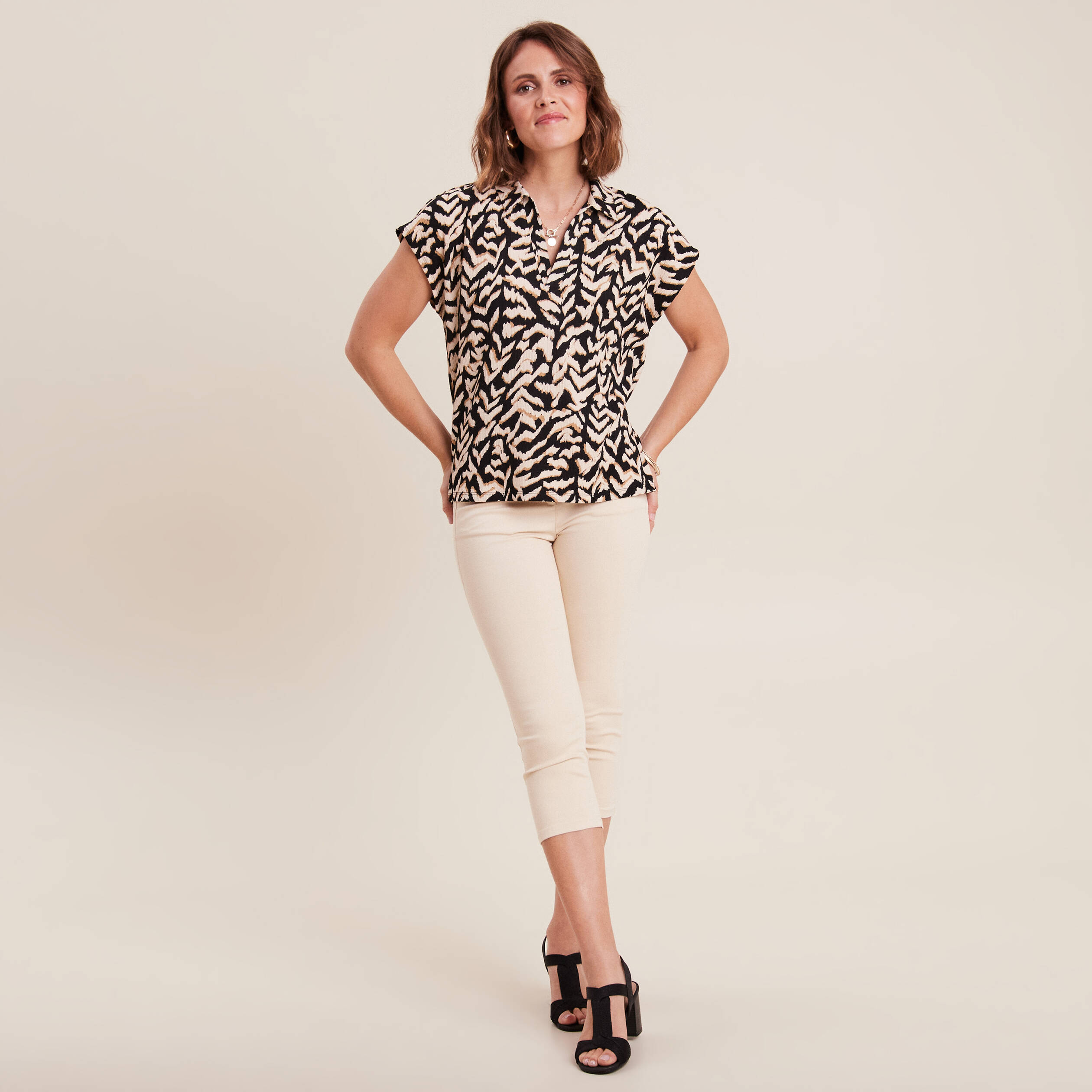 T-shirt manches courtes noir femme