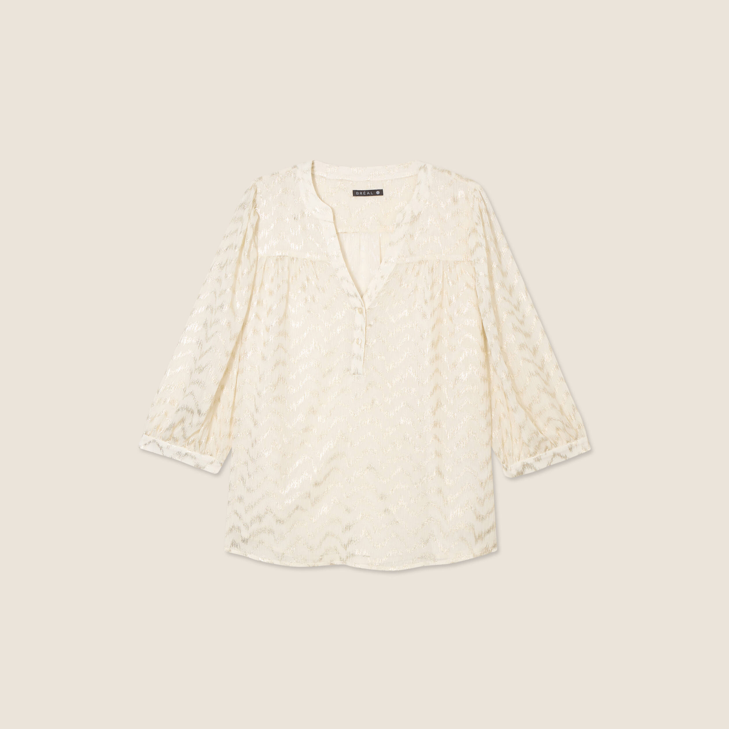 Blouse manches 3/4 creme femme