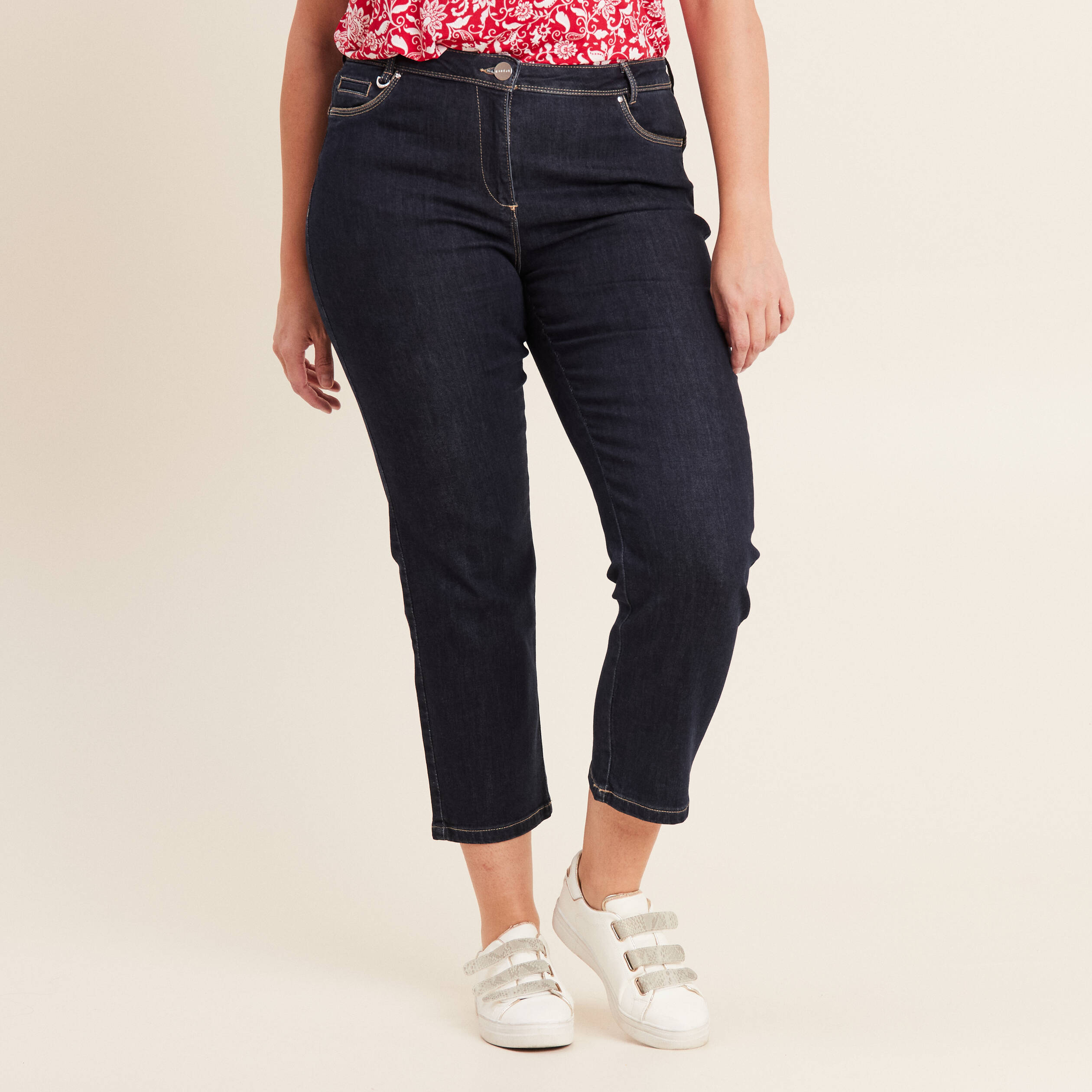 jean droit 78eme denim brut femme Jean droit 7/8ème denim brut femme