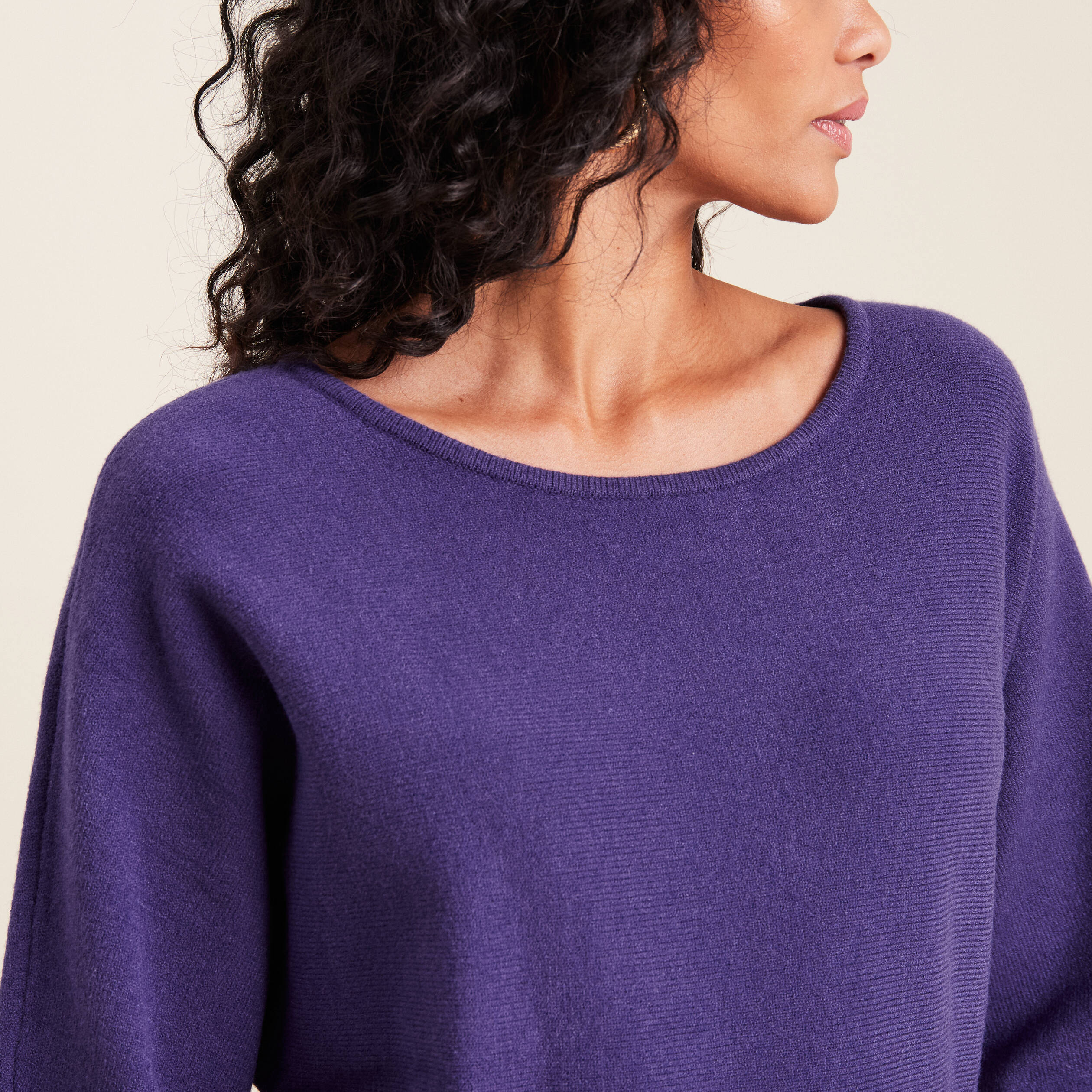 Pull manches longues violet femme Breal