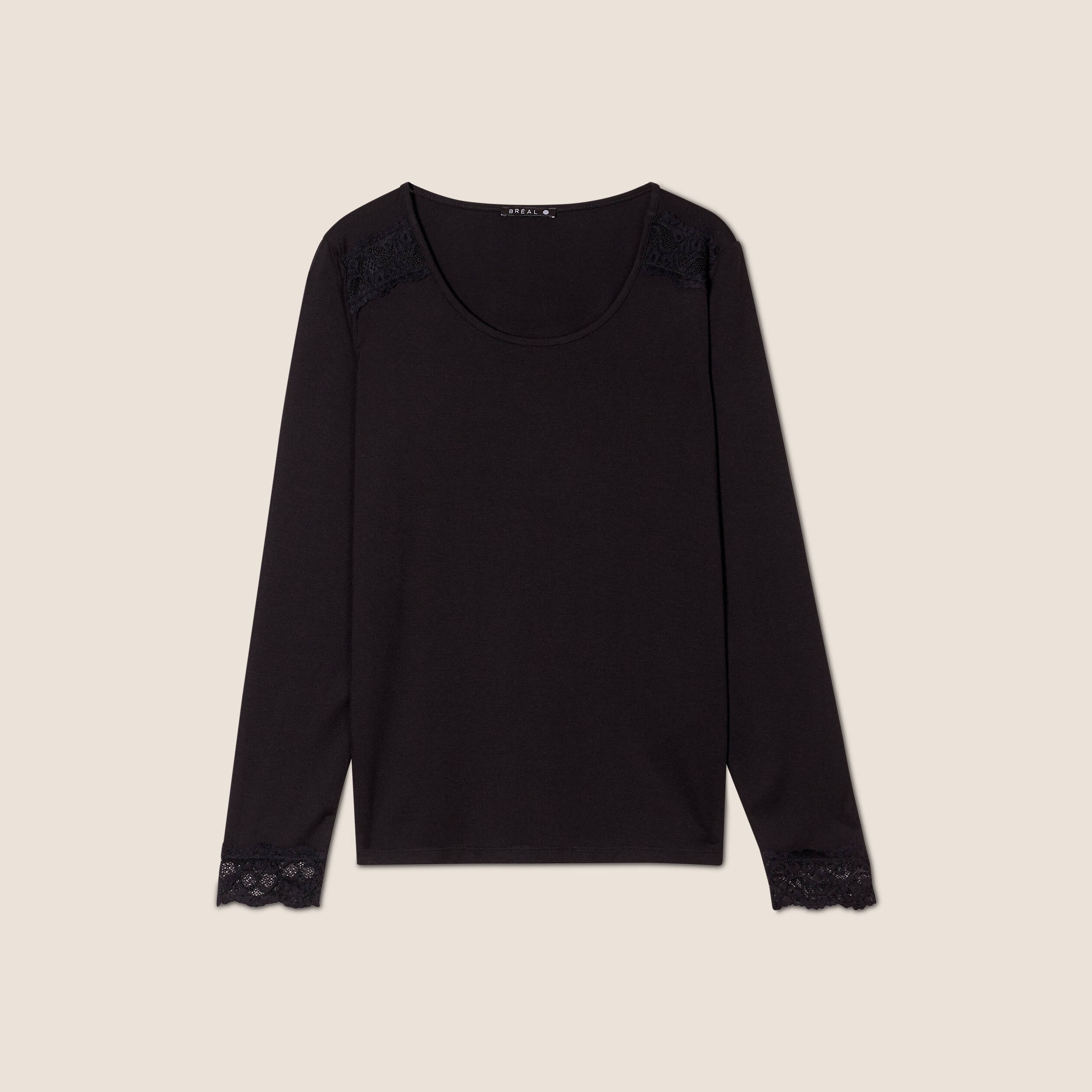 T-shirt thermo-douceur manches longues noir femme