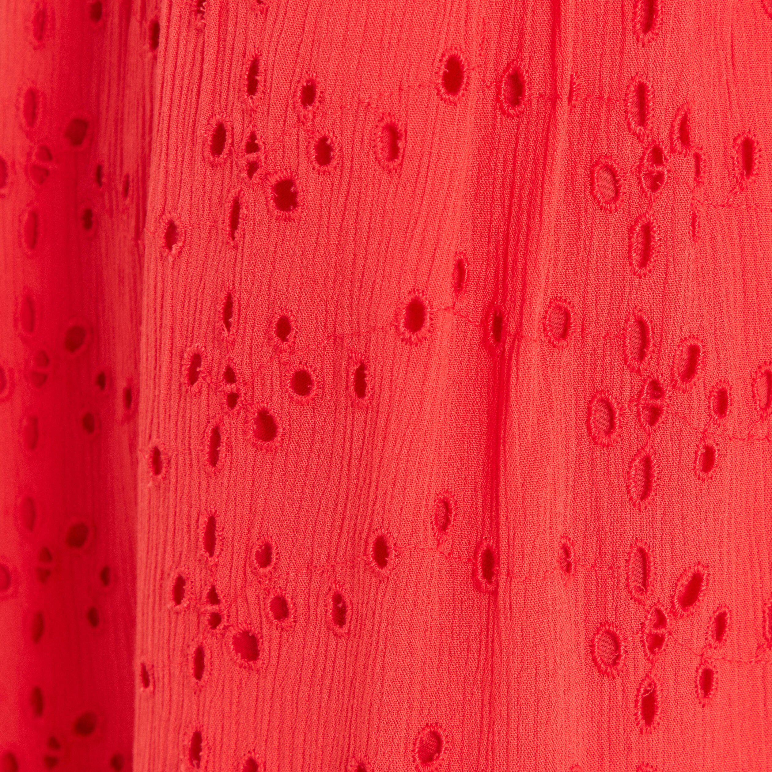 robe courte manches 34 fluide rouge corail femme Robe courte manches 3/4 fluide rouge corail femme