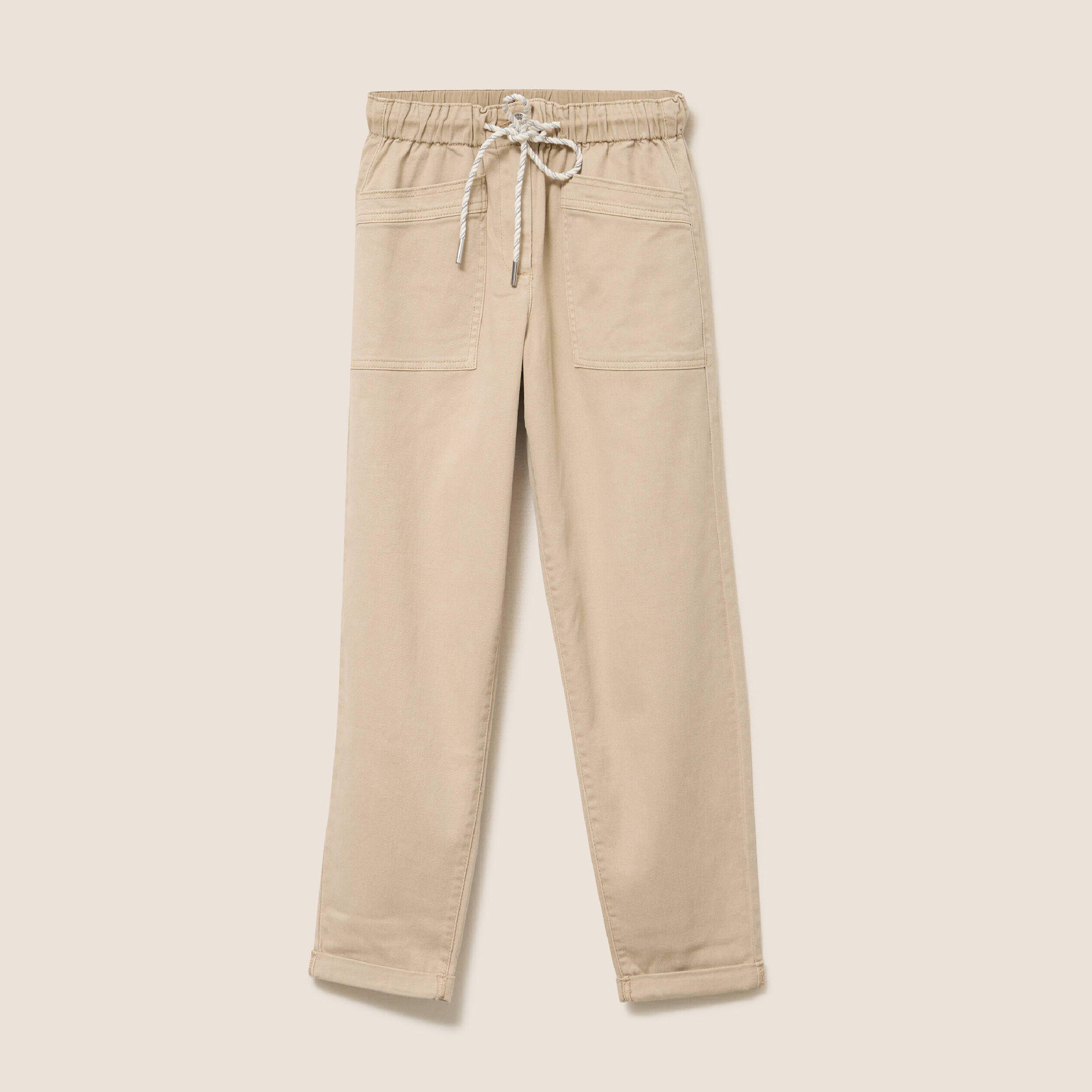 Jean coupe mom 7/8&egrave;me denim beige femme