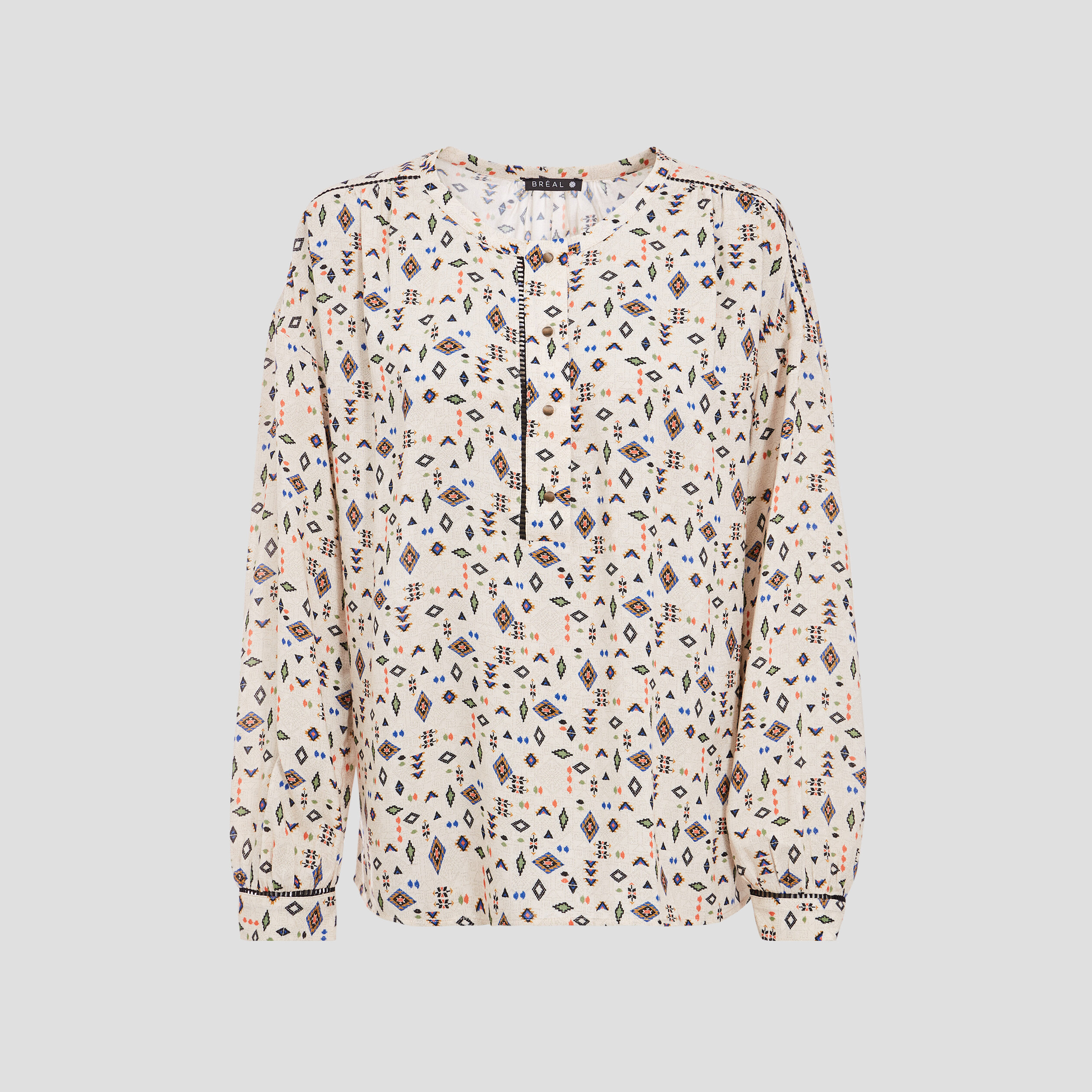 Blouse manches longues beige femme