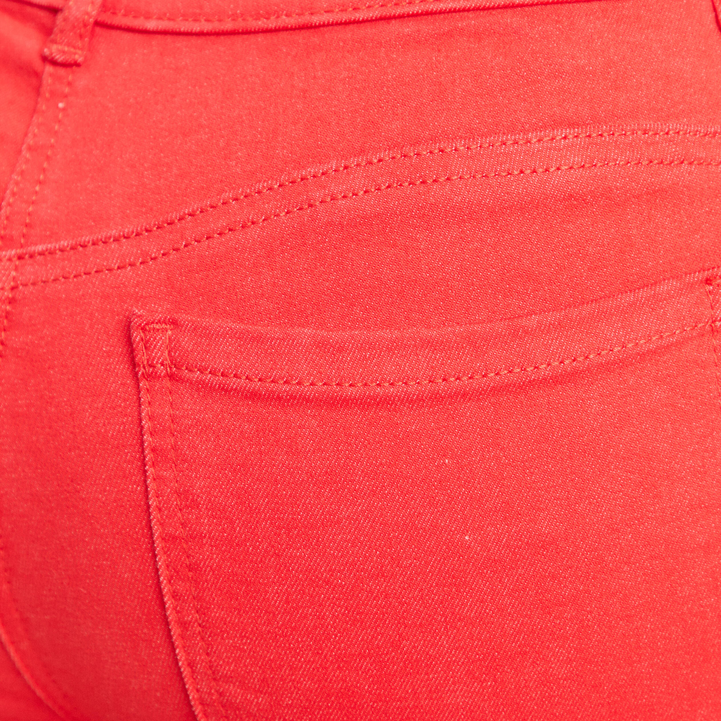 Pantalon bootcut taille basculée rouge femme