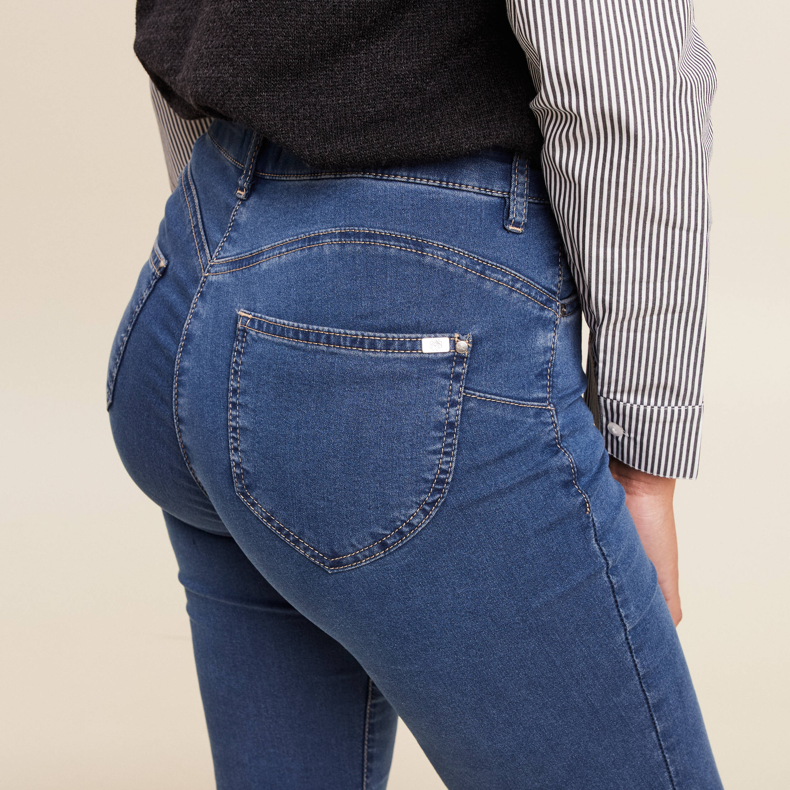 jeans leger taille standard 78eme denim double stone femme Jeans léger taille standard 7/8ème denim double stone femme