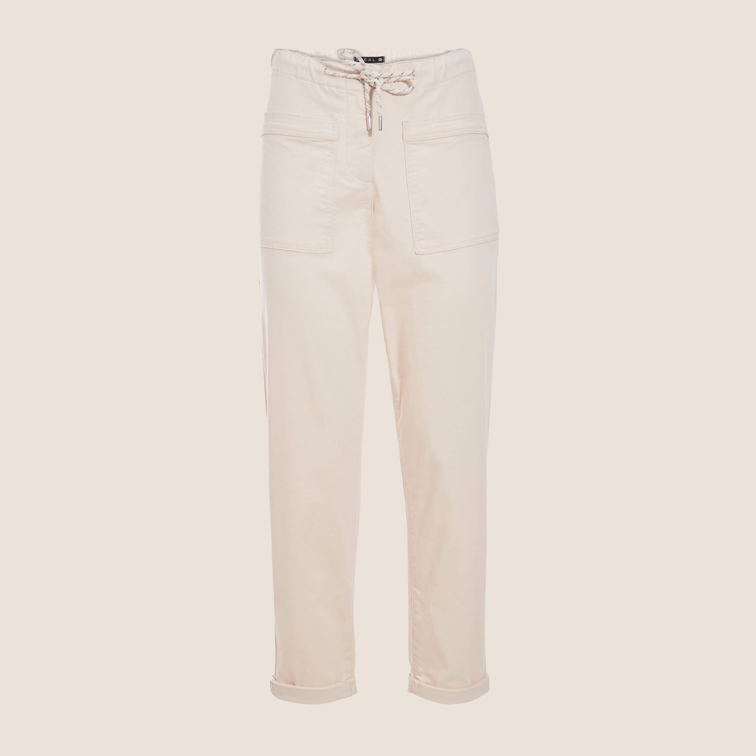 pantalon coupe droite a coulisse ivoire femme Pantalon coupe droite à coulisse ivoire femme
