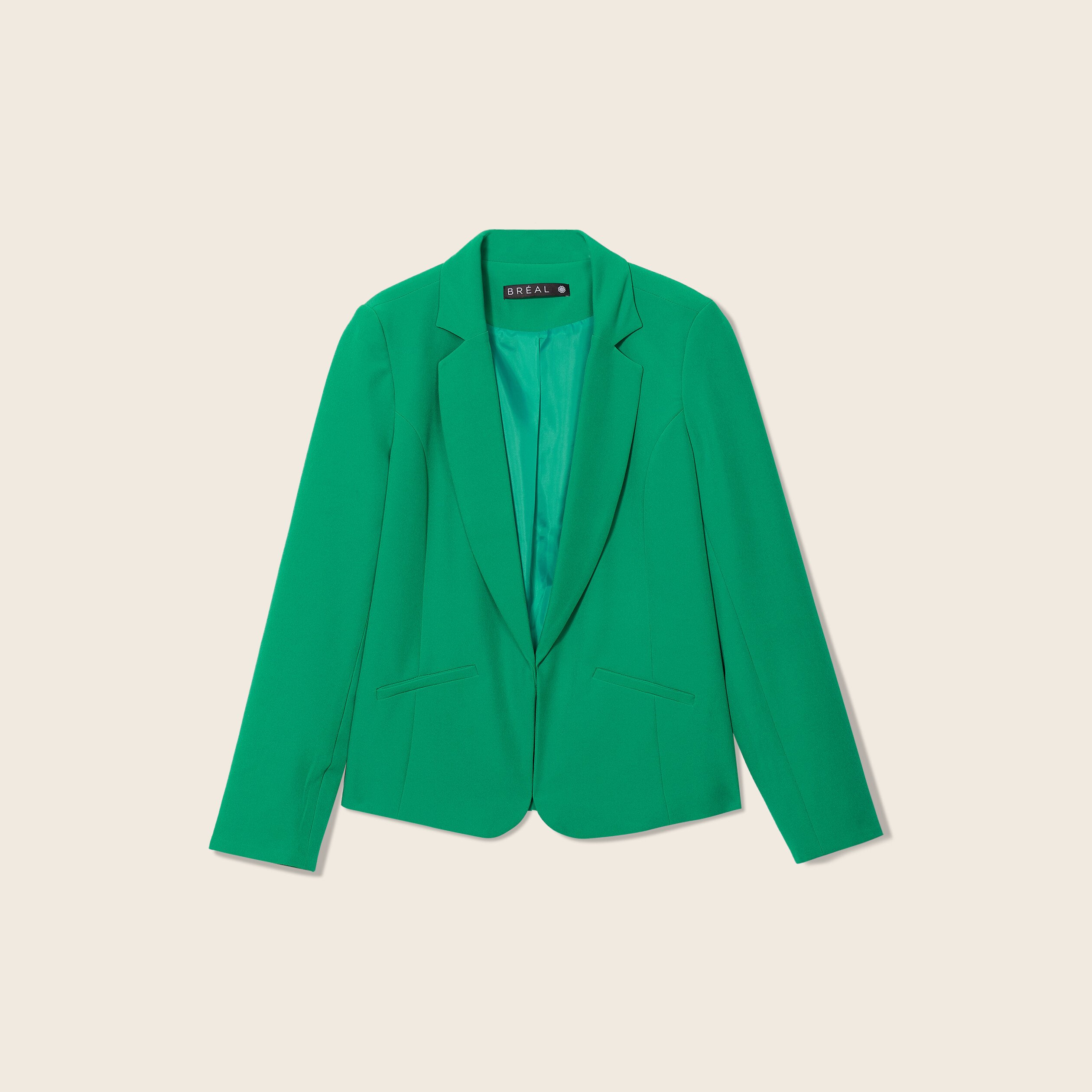 Veste city droite manches 3/4 vert femme