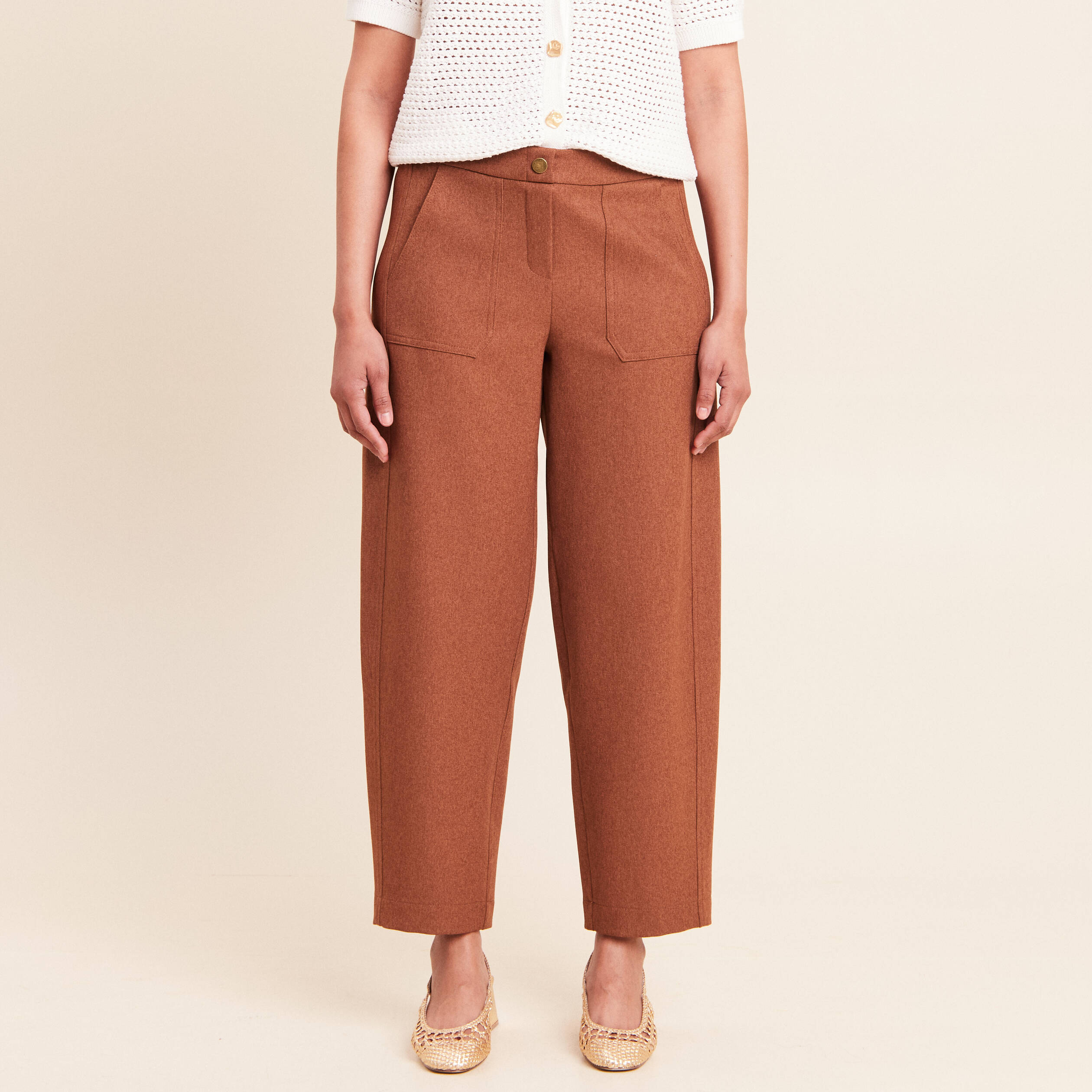 Pantalon camel femme