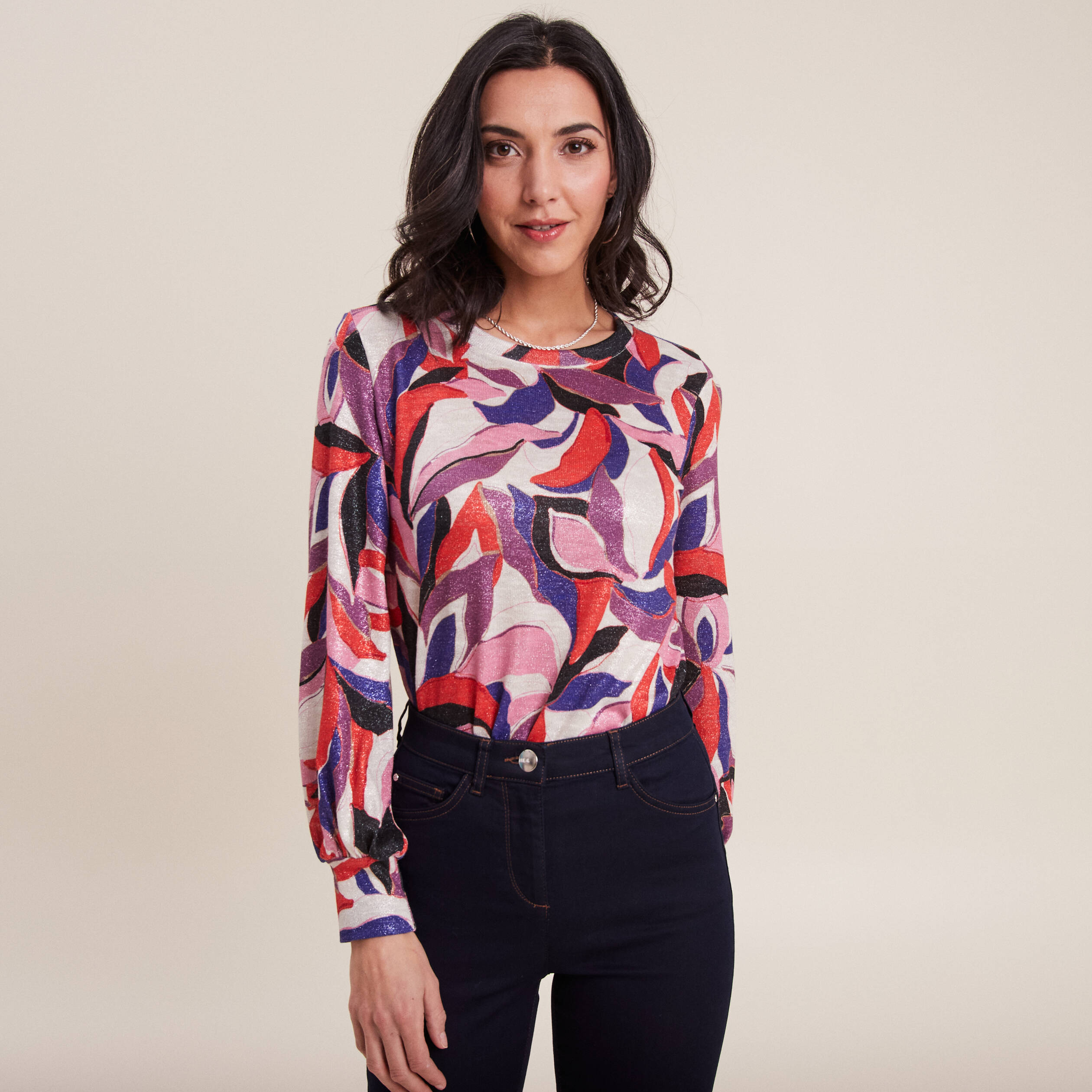 T shirt manches longues rouge femme
