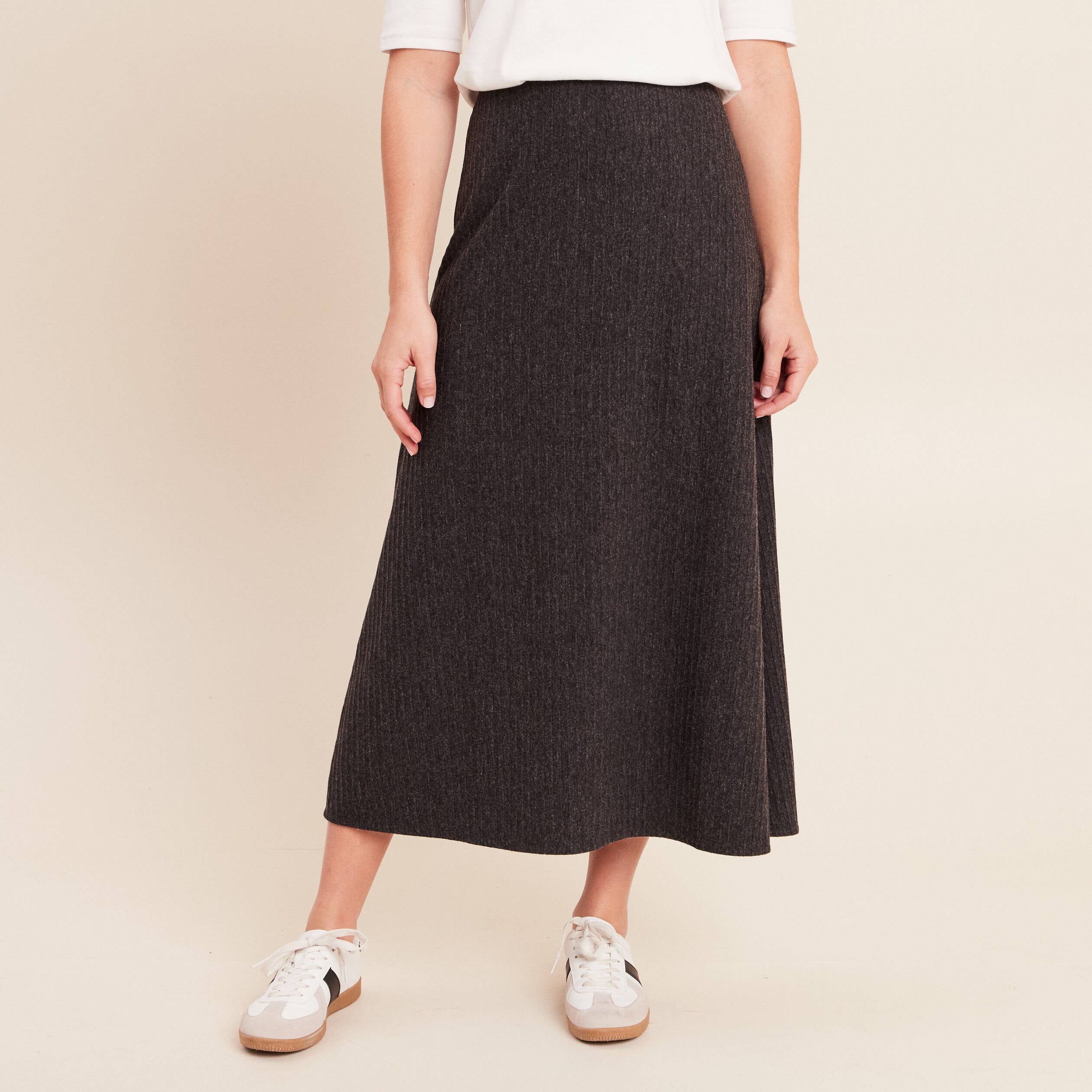 Jupe taille standard gris fonc&eacute; femme
