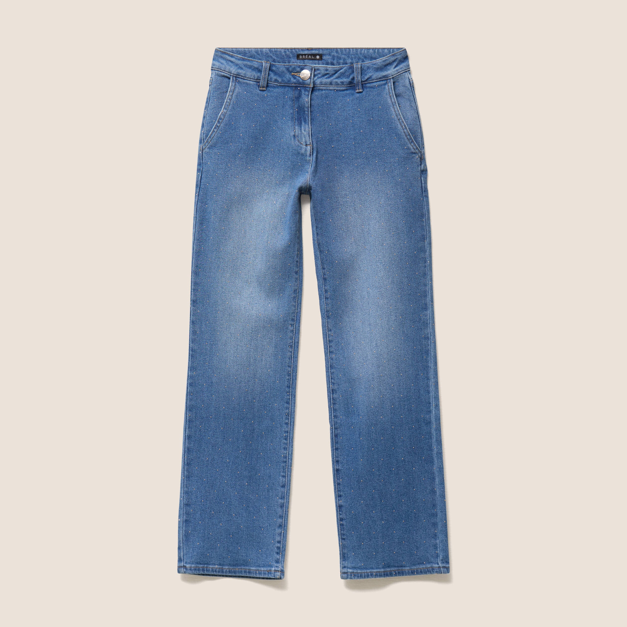 Jean avec strass denim stone femme