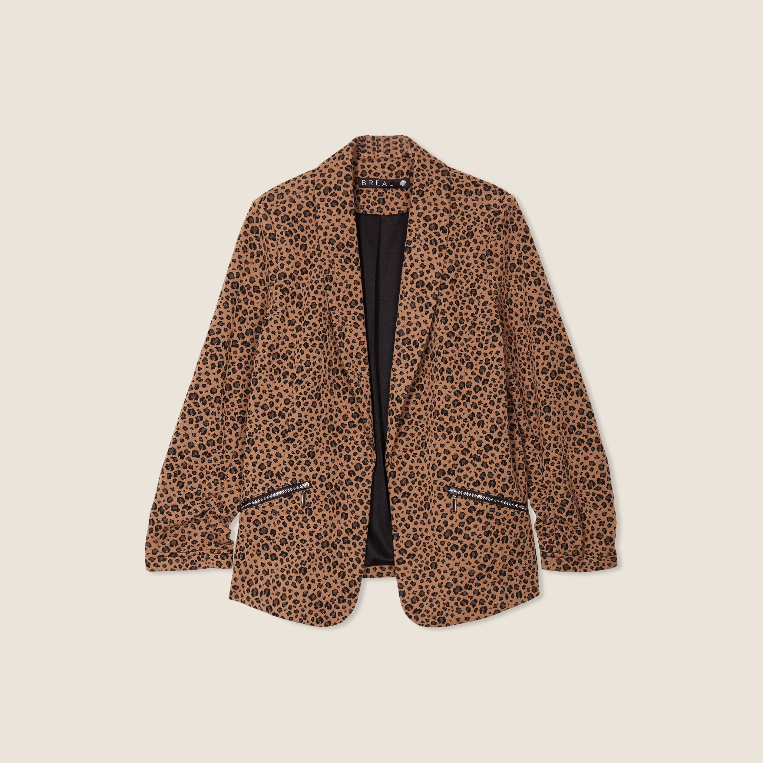 Veste tailleur col ch&acirc;le beige femme