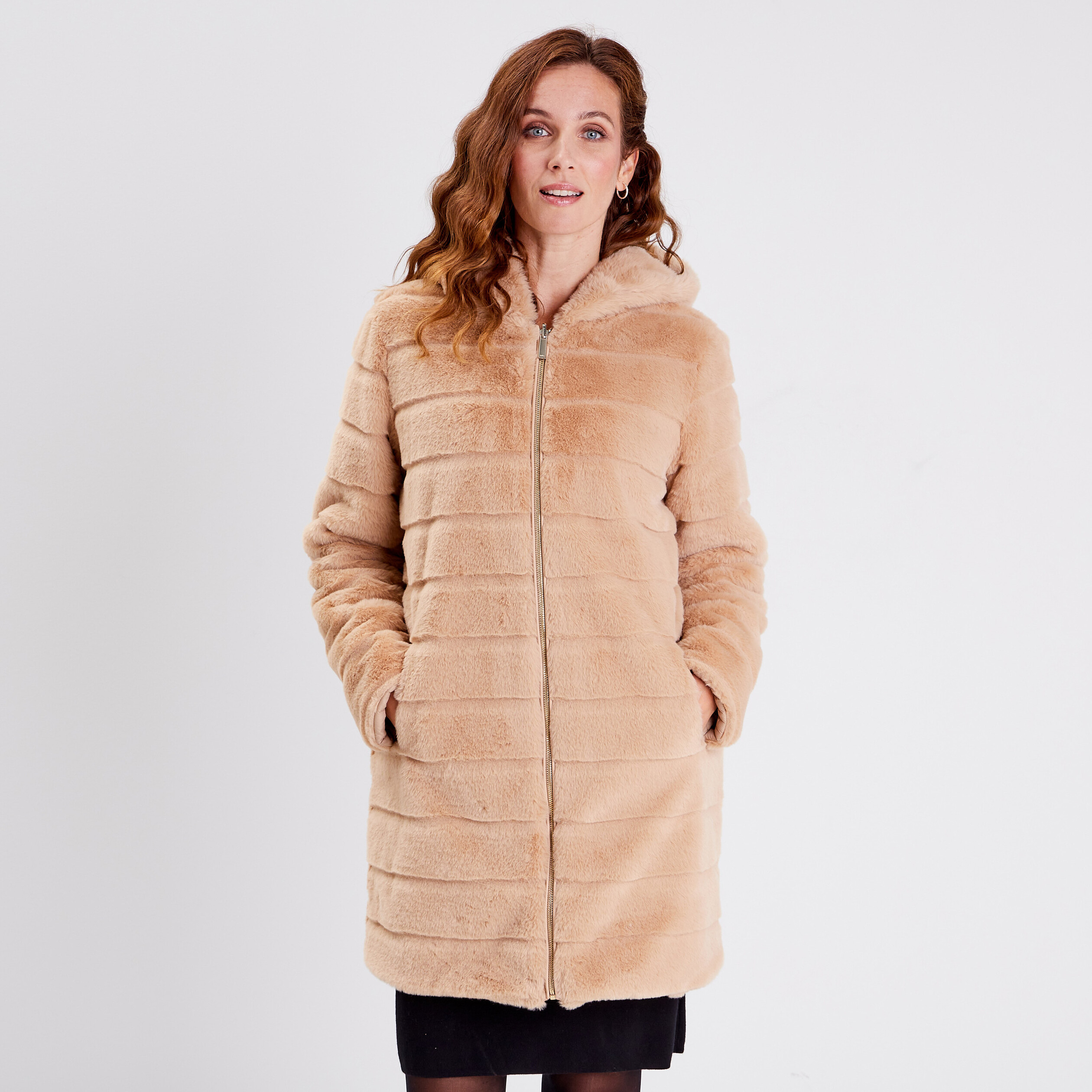 Doudoune femme beige clearance pas cher