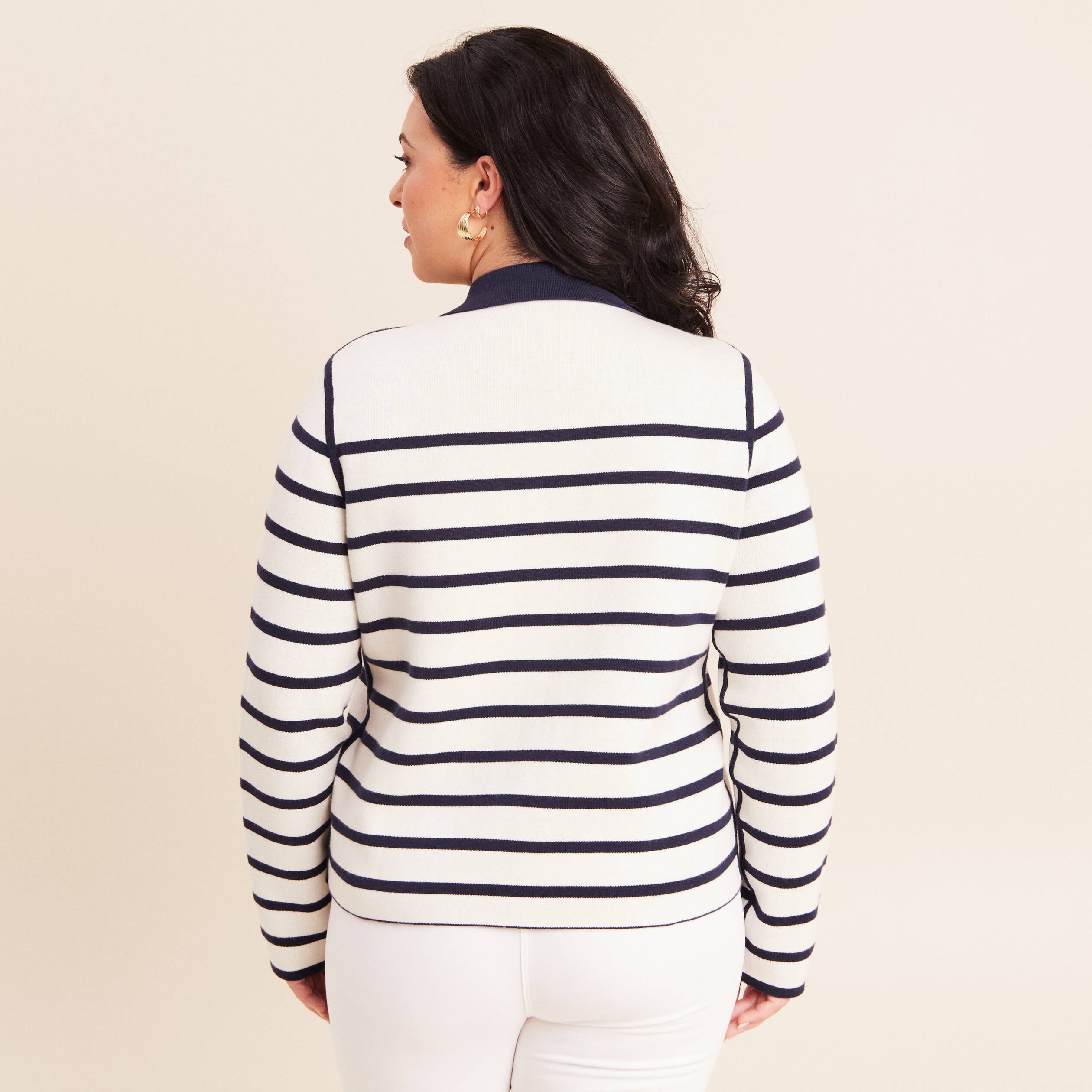 Gilet r&eacute;versible manches longues bleu femme