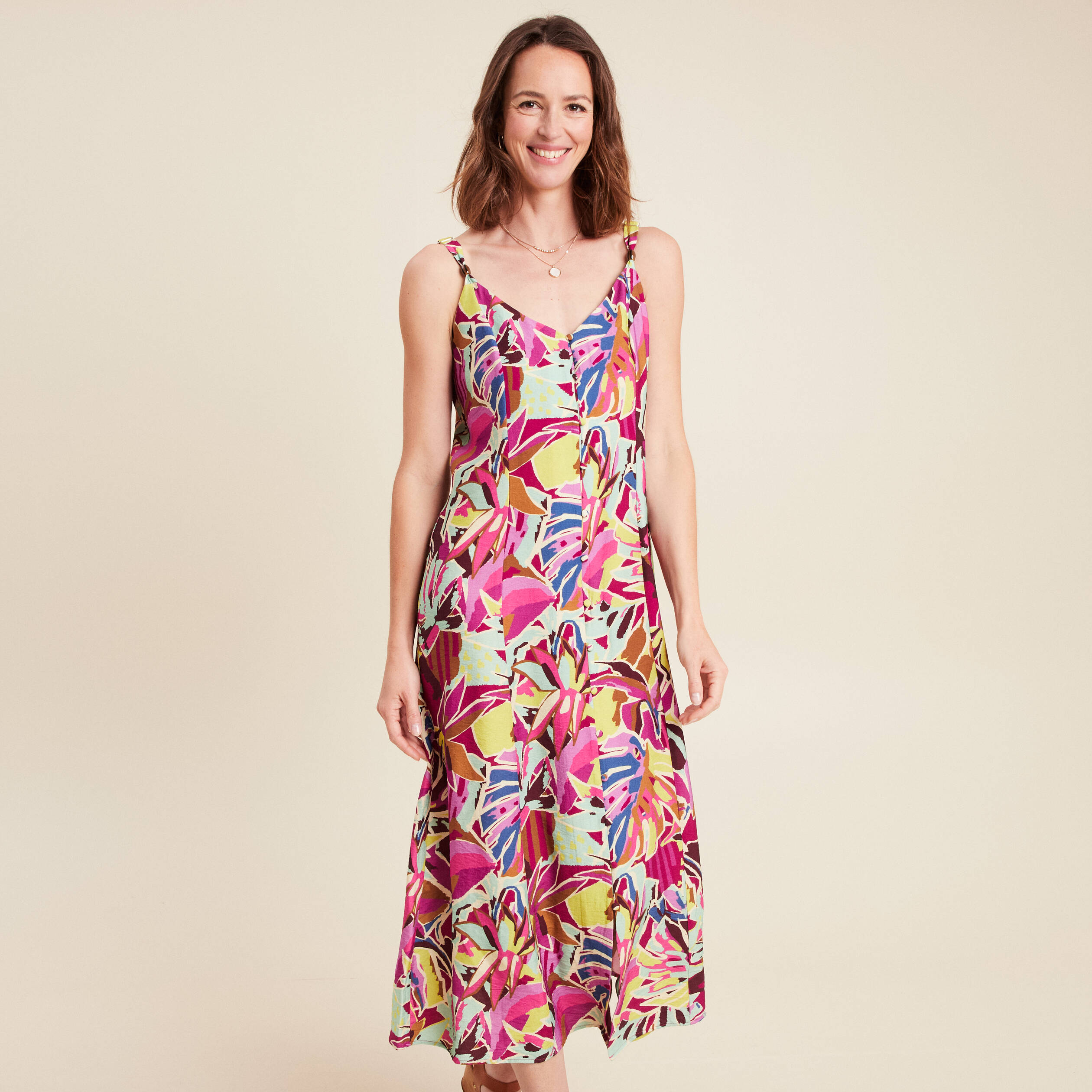 robe evasee crepe col v sans manches mauve femme robe évasée crêpe col v sans manches mauve femme