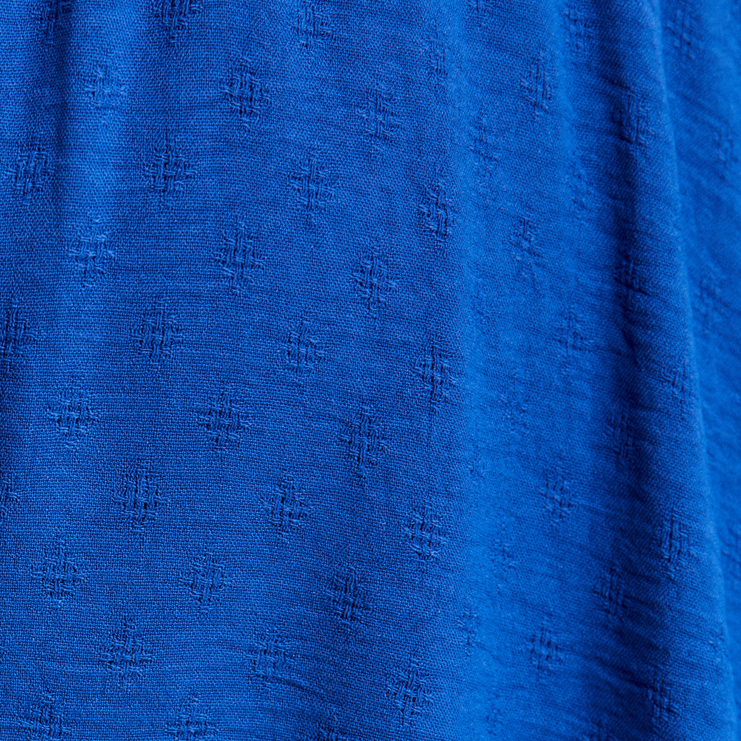 Robe évasée taille smockée bleu electrique femme