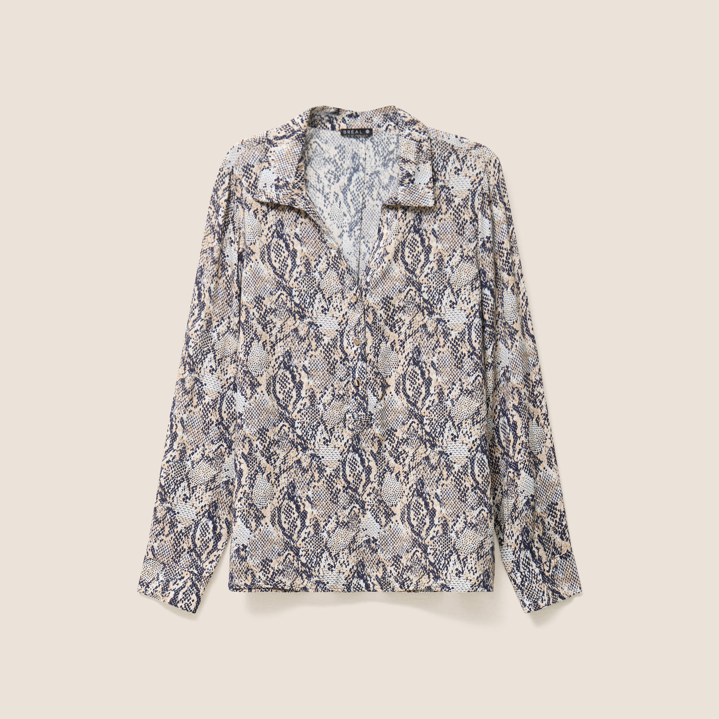 blouse fluide manches longues beige femme Blouse fluide manches longues beige femme