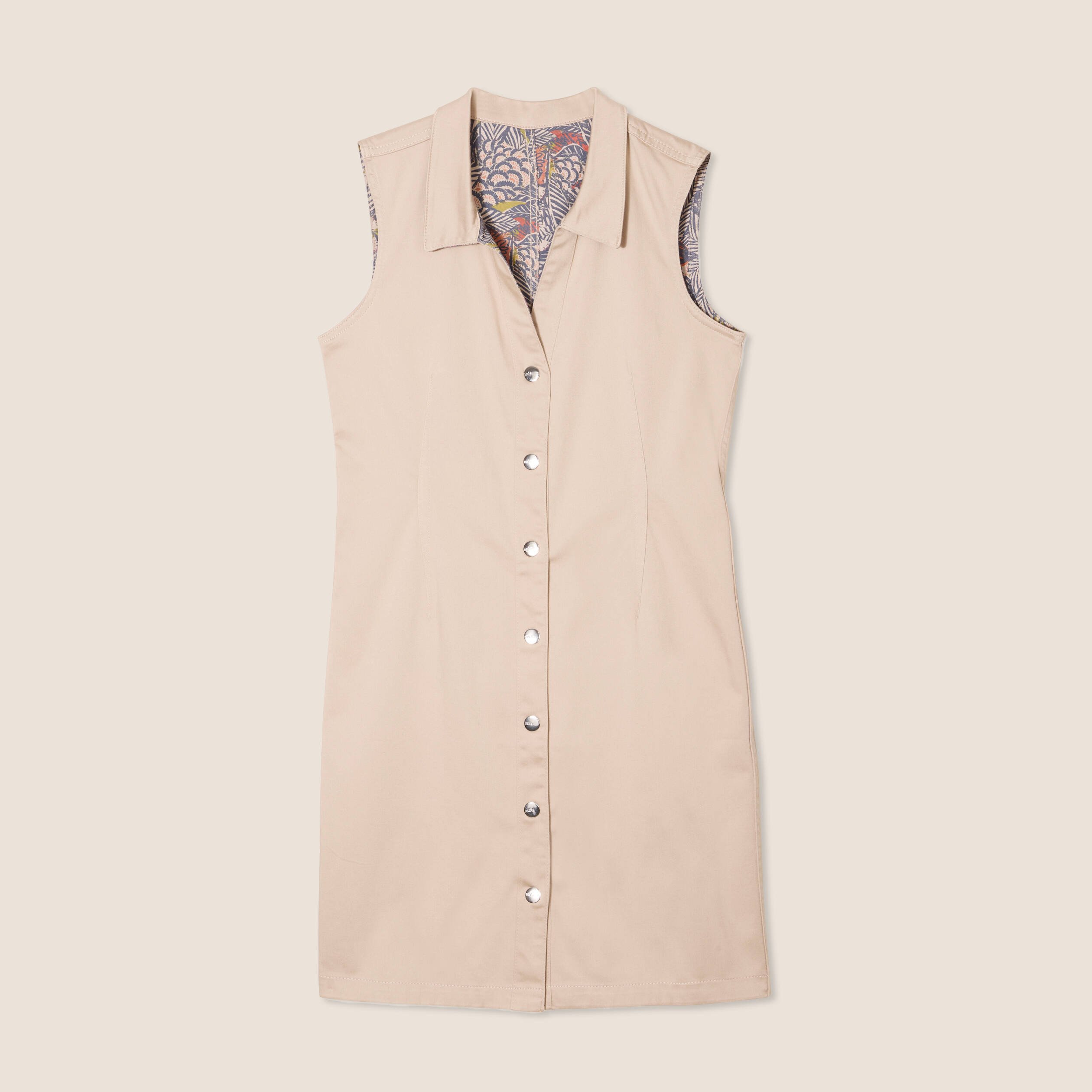 Robe droite réversible taupe femme