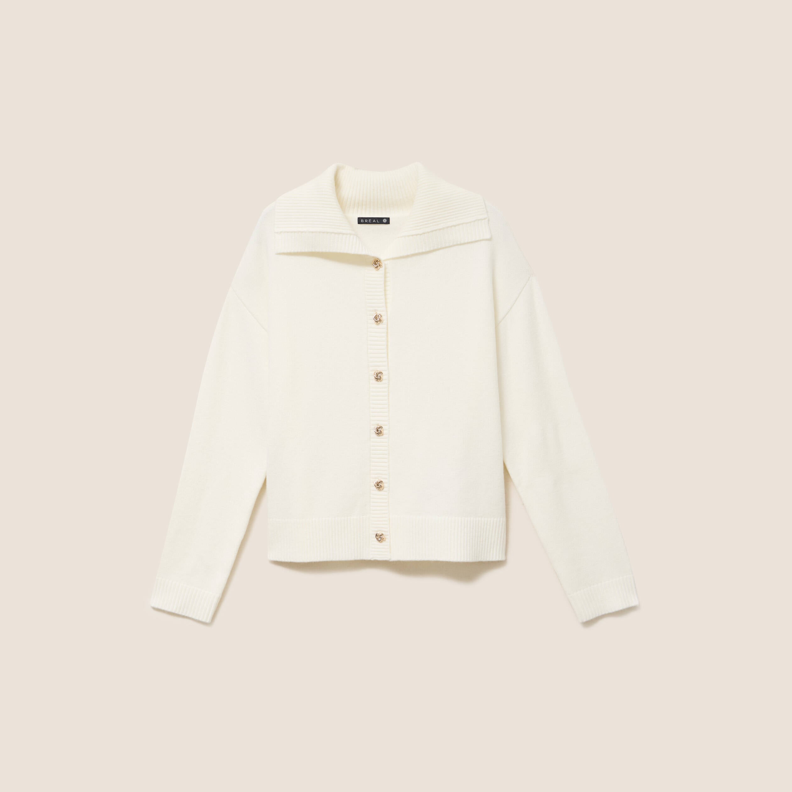 Gilet col camionneur ecru femme