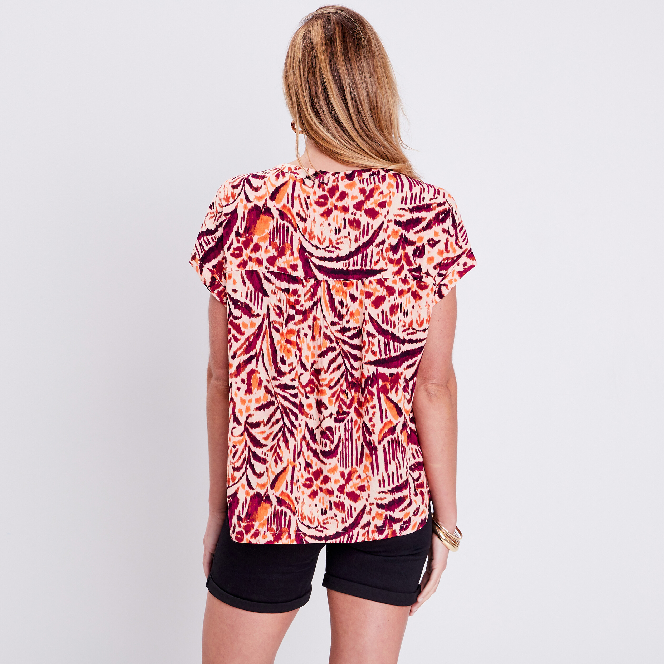 Blouse manches courtes rose clair femme