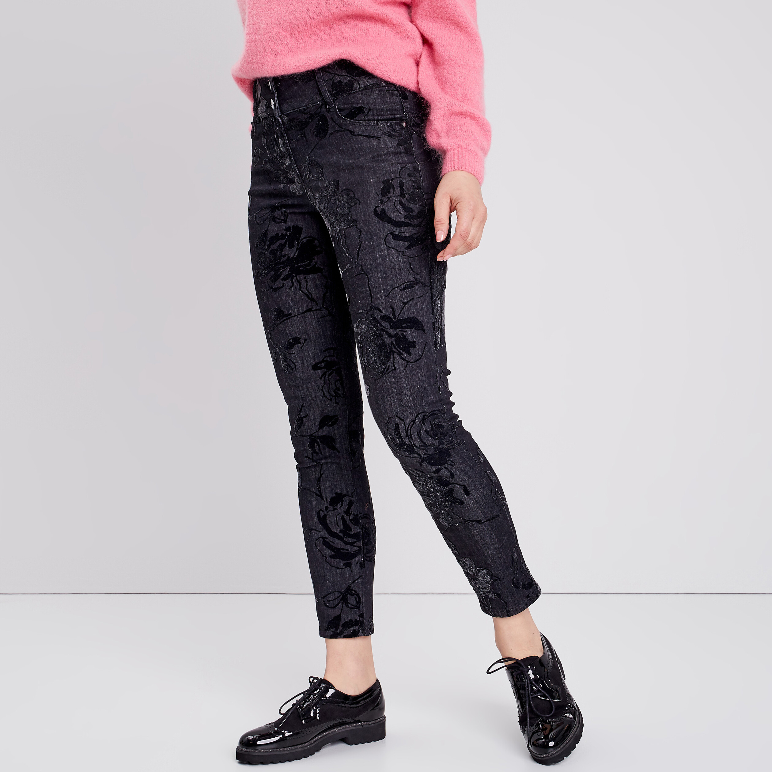 jean ajuste taille standard denim gris femme Jean ajusté taille standard denim gris femme