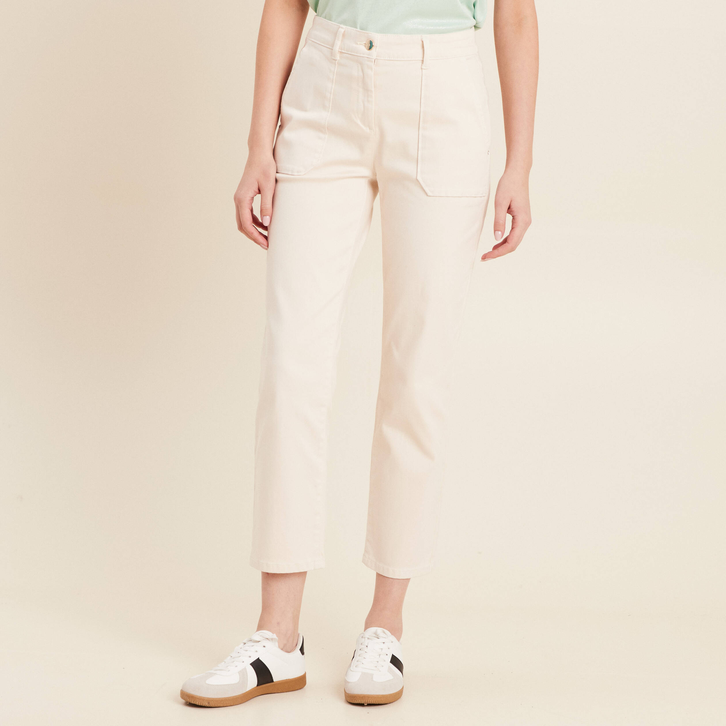 pantalon droit velours ivoire femme Pantalon droit velours ivoire femme