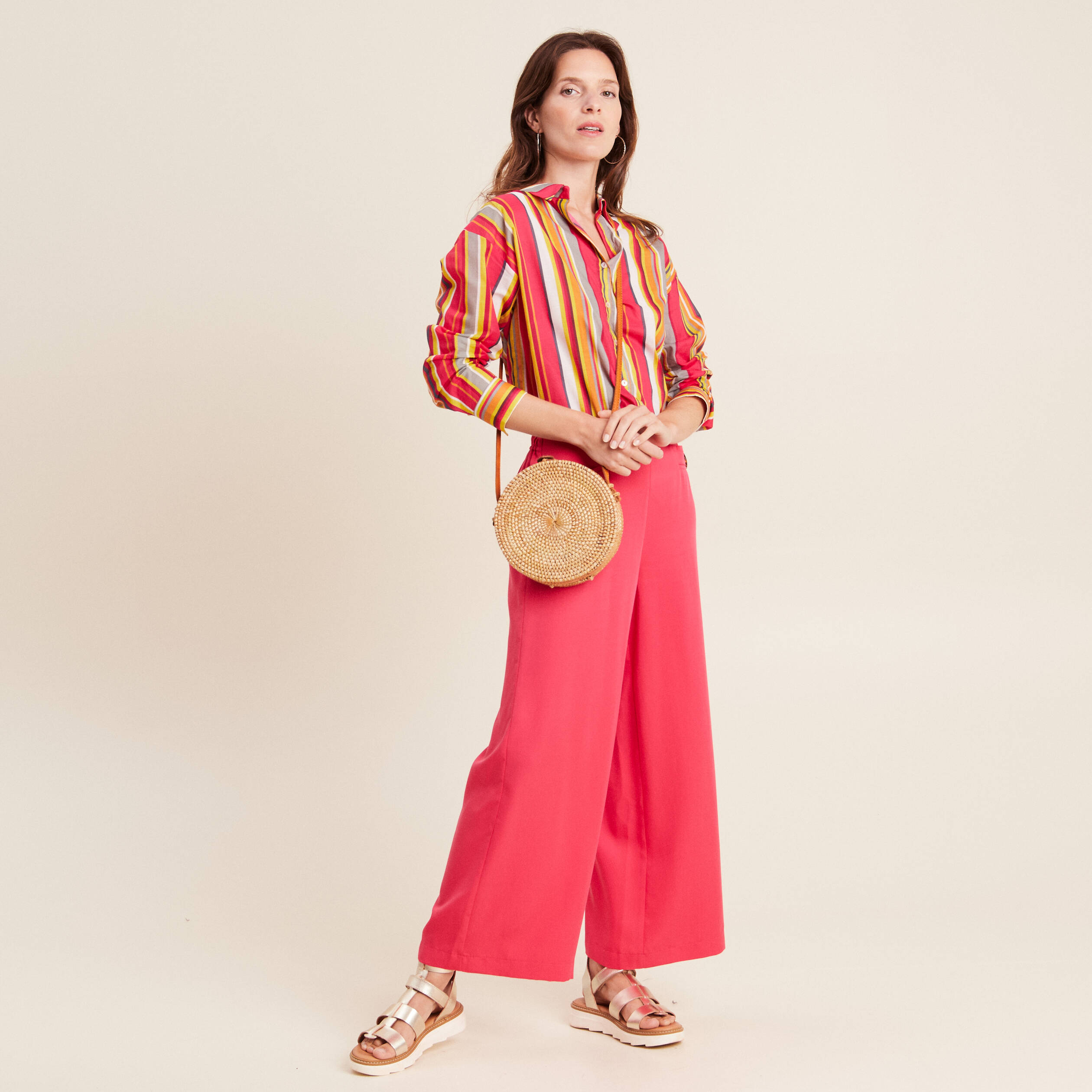 Chemise rayée femme multicolore femme