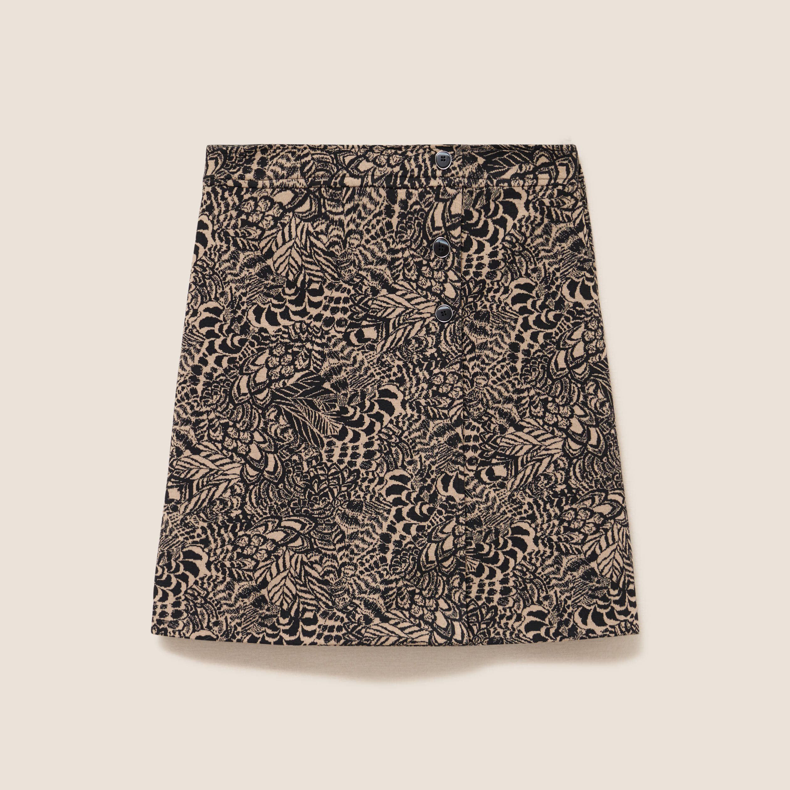 Jupe jacquard taille standard beige femme