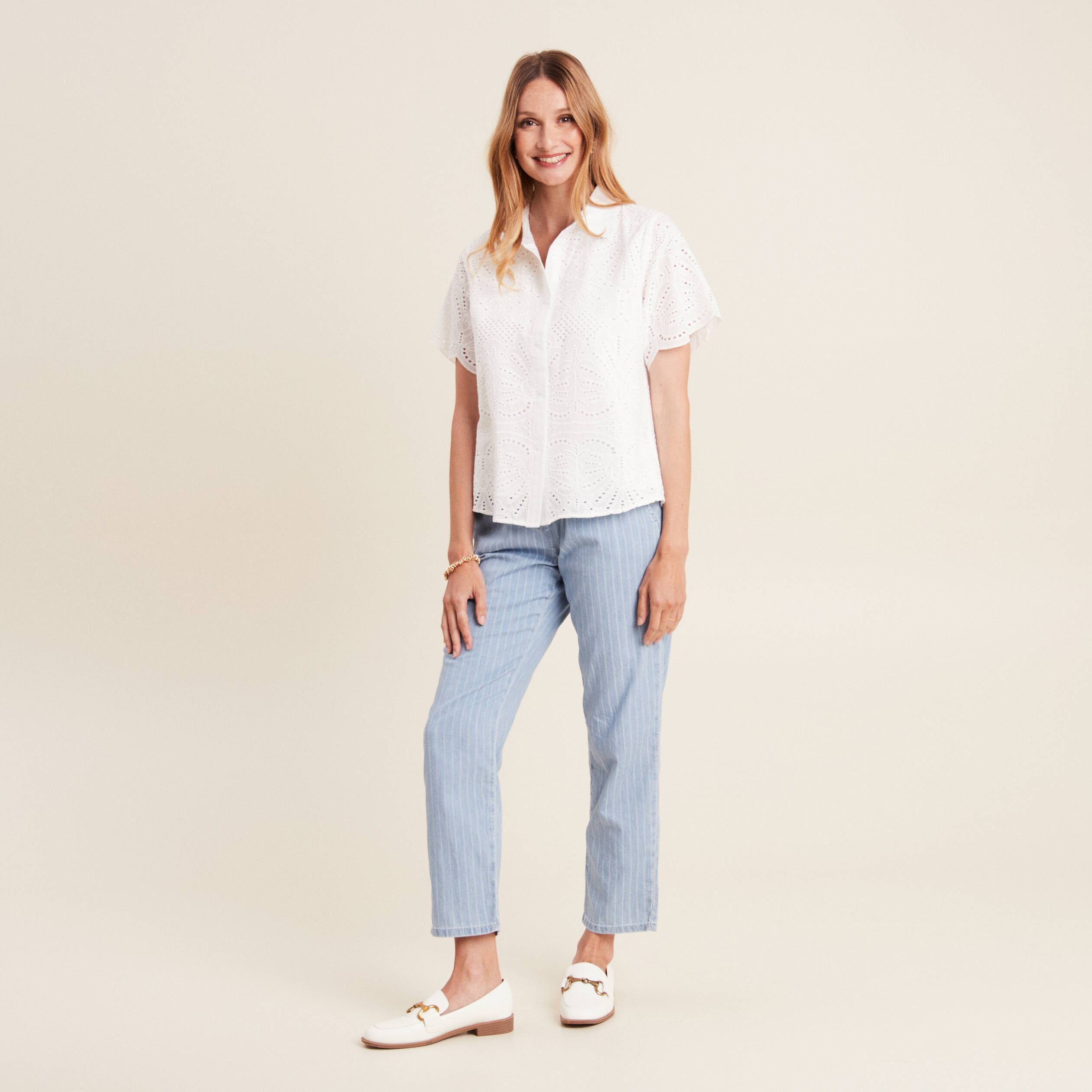Jean flou 7 8eme bleu ciel femme Breal