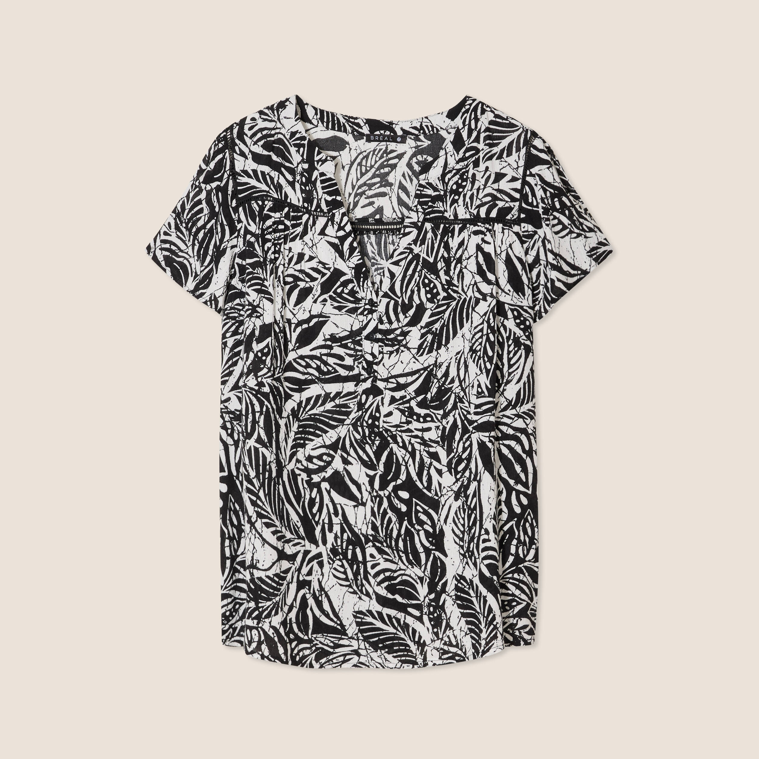 Blouse manches courtes noir femme