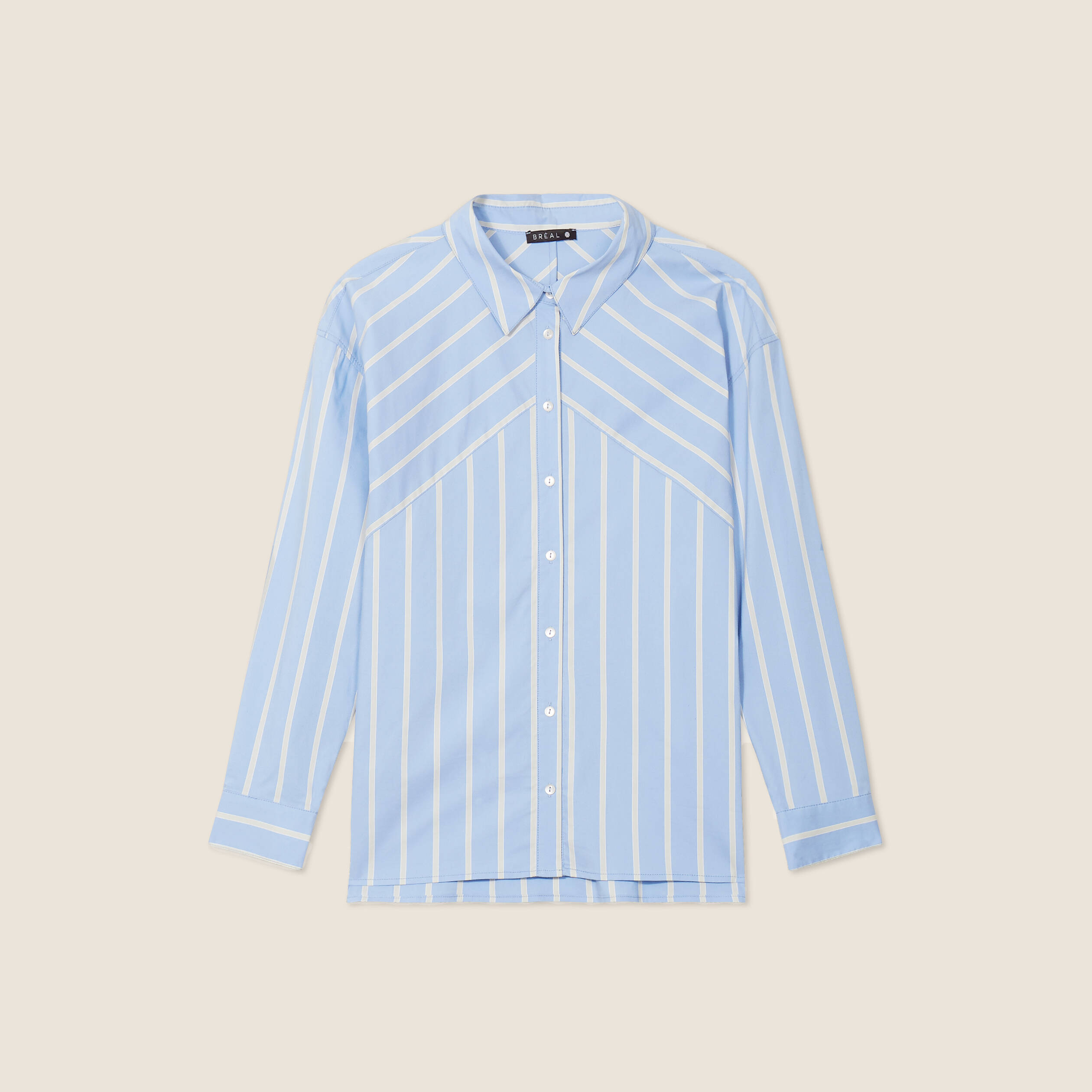 Chemise manches longues bleu femme