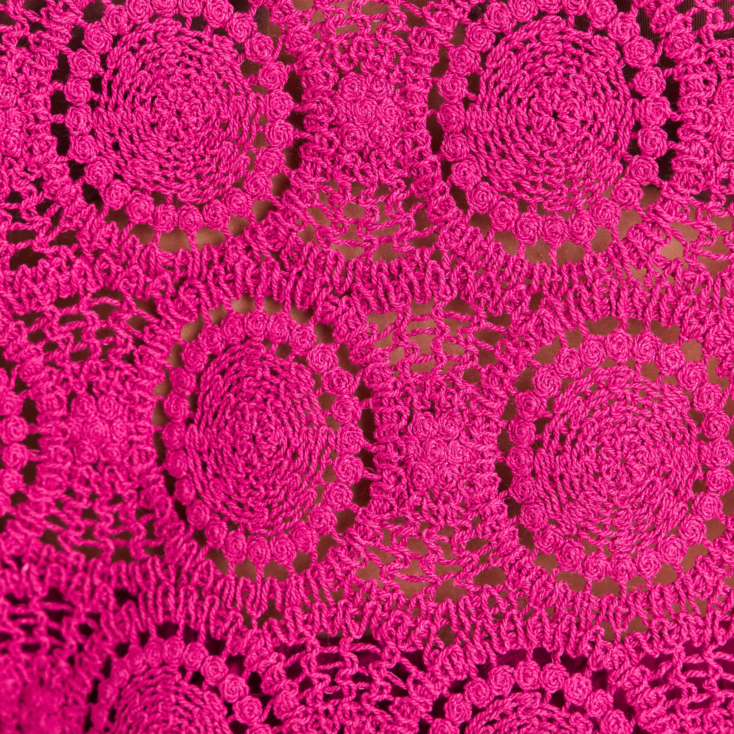 D&eacute;bardeur sans manches aspect dentelle violet clair femme
