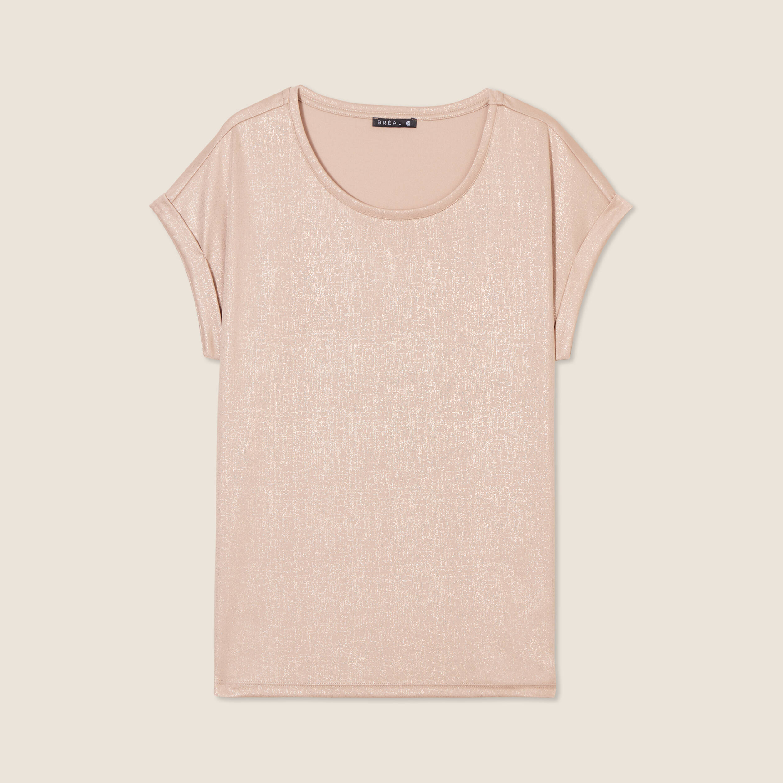 T-shirt manches courtes couleur or femme